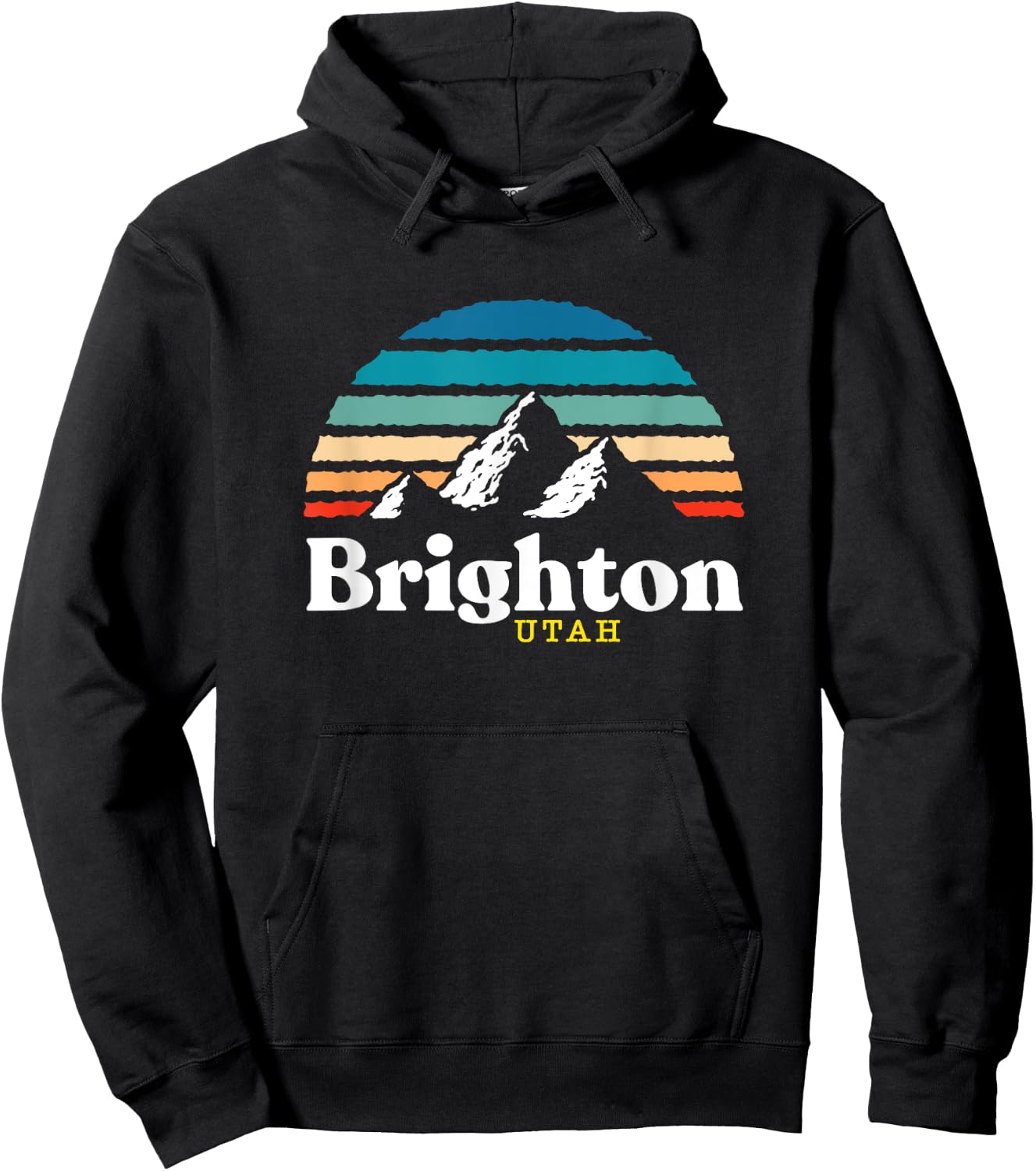 Brighton, Utah - USA Ski Resort 1980s Retro Hoodie - Hoodie | Black