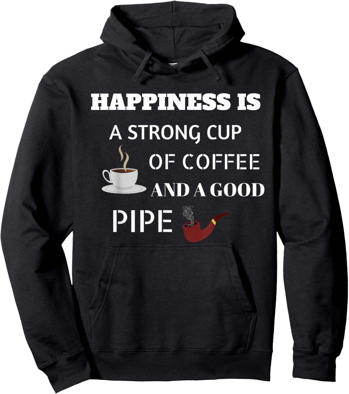 Awesome Happiness Is A Good Pipe, Pipe Smoker T Shirt Gift Hoodie - Hoodie | Black