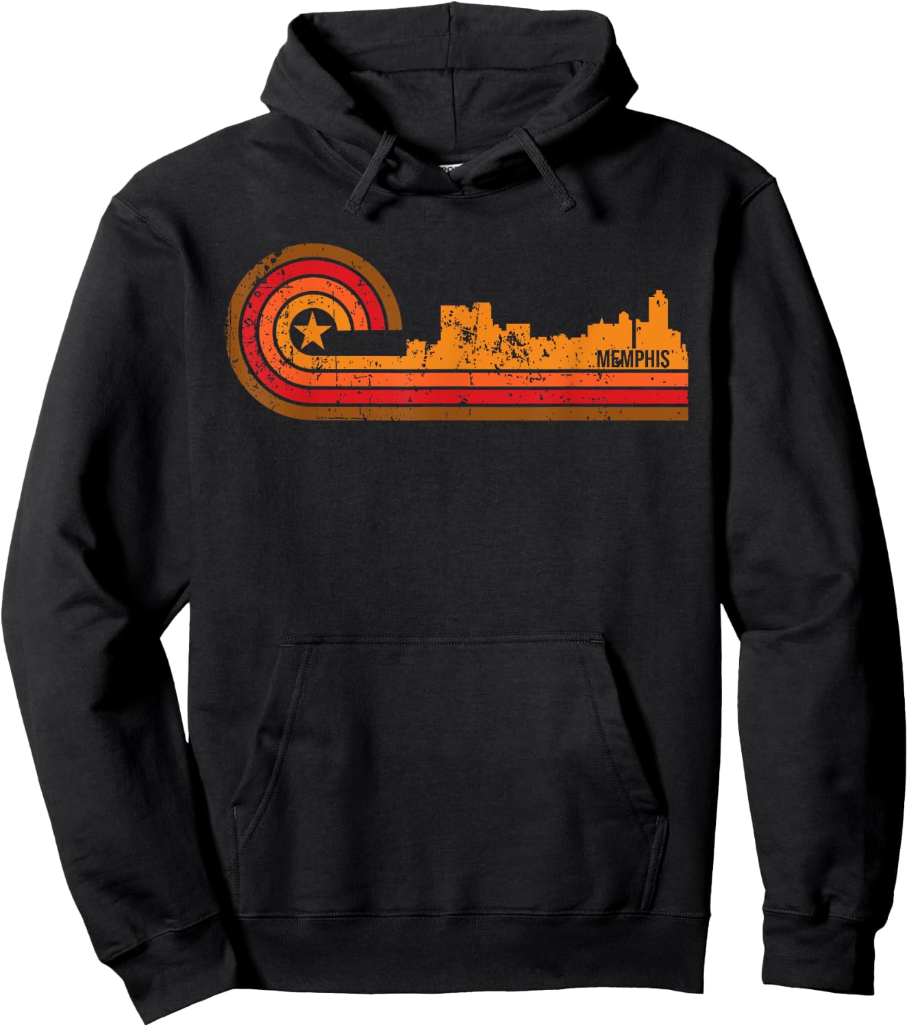 Retro Memphis - Memphis TN Skyline Shirt Hoodie - Hoodie | Black