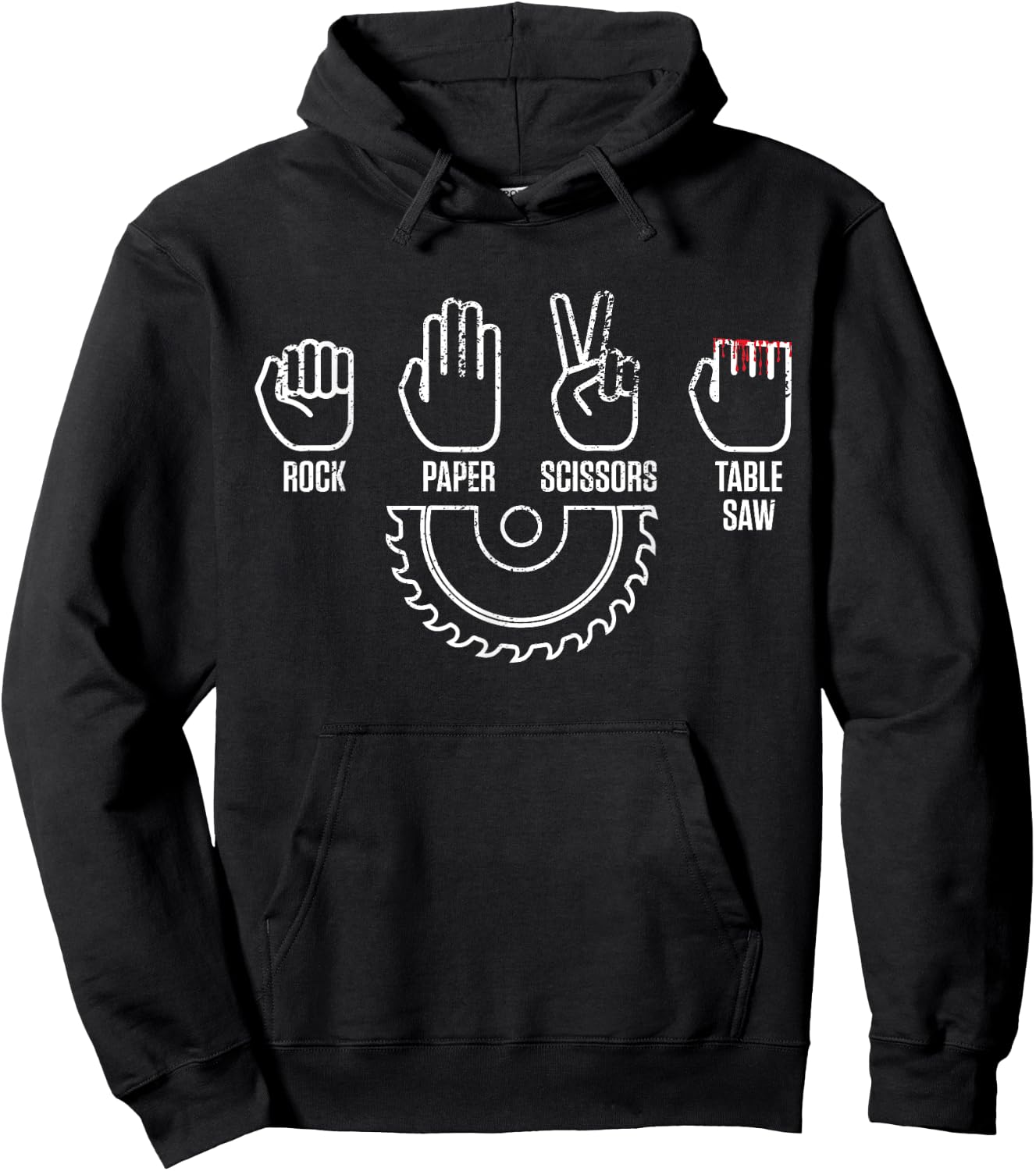 Rock Paper Scissors Table Saw Shirt - Carpenter Gift Hoodie - Hoodie | Black