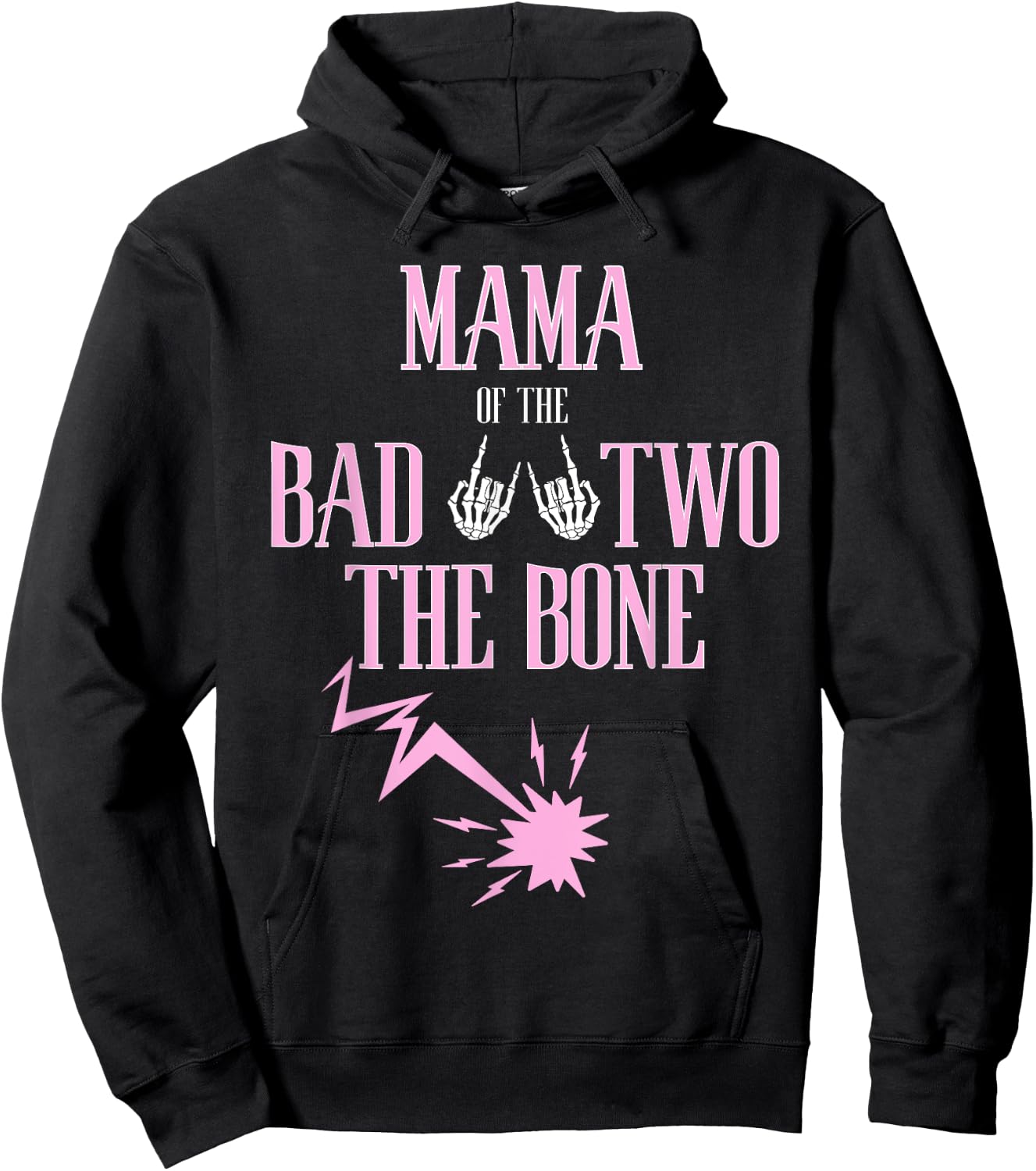 Mama of the Bad Two The Bone Rock-and-Roll 2nd Birthday Hoodie - Hoodie | Black