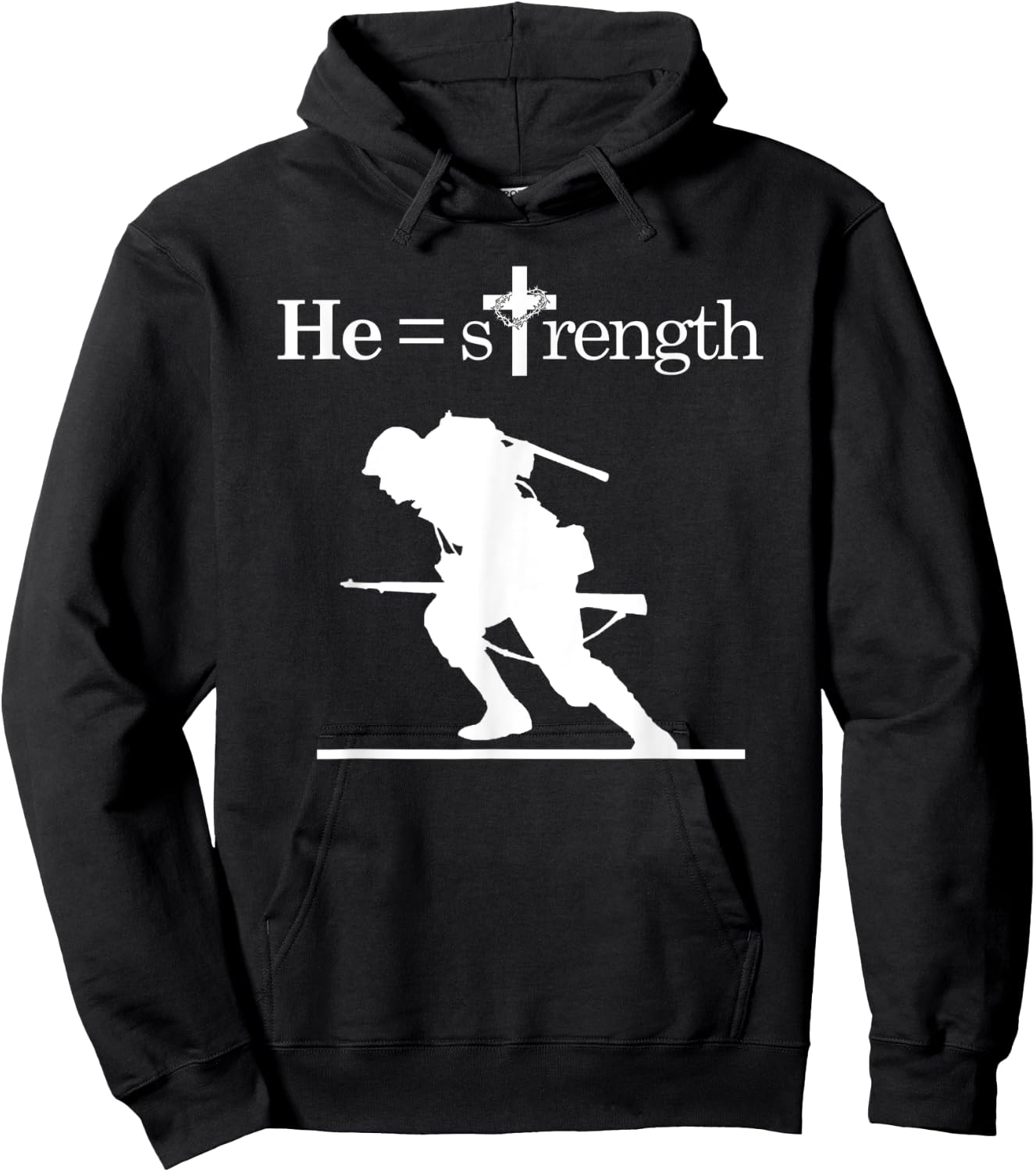 Christian Military Inspirational Quote Jesus Soldier Hoodie - Hoodie | Black
