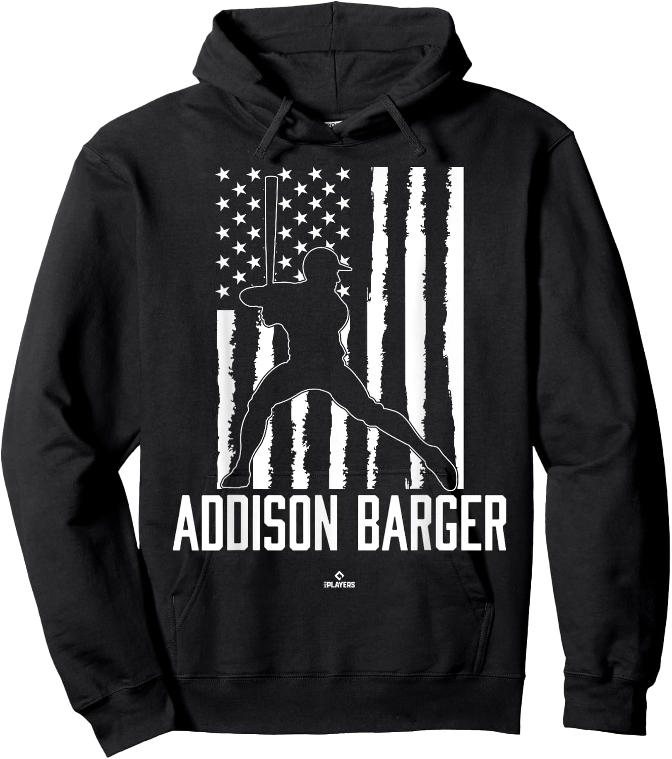 Distressed Flag Swing Addison Barger Prospect Baseball Fan Hoodie - Hoodie | Black