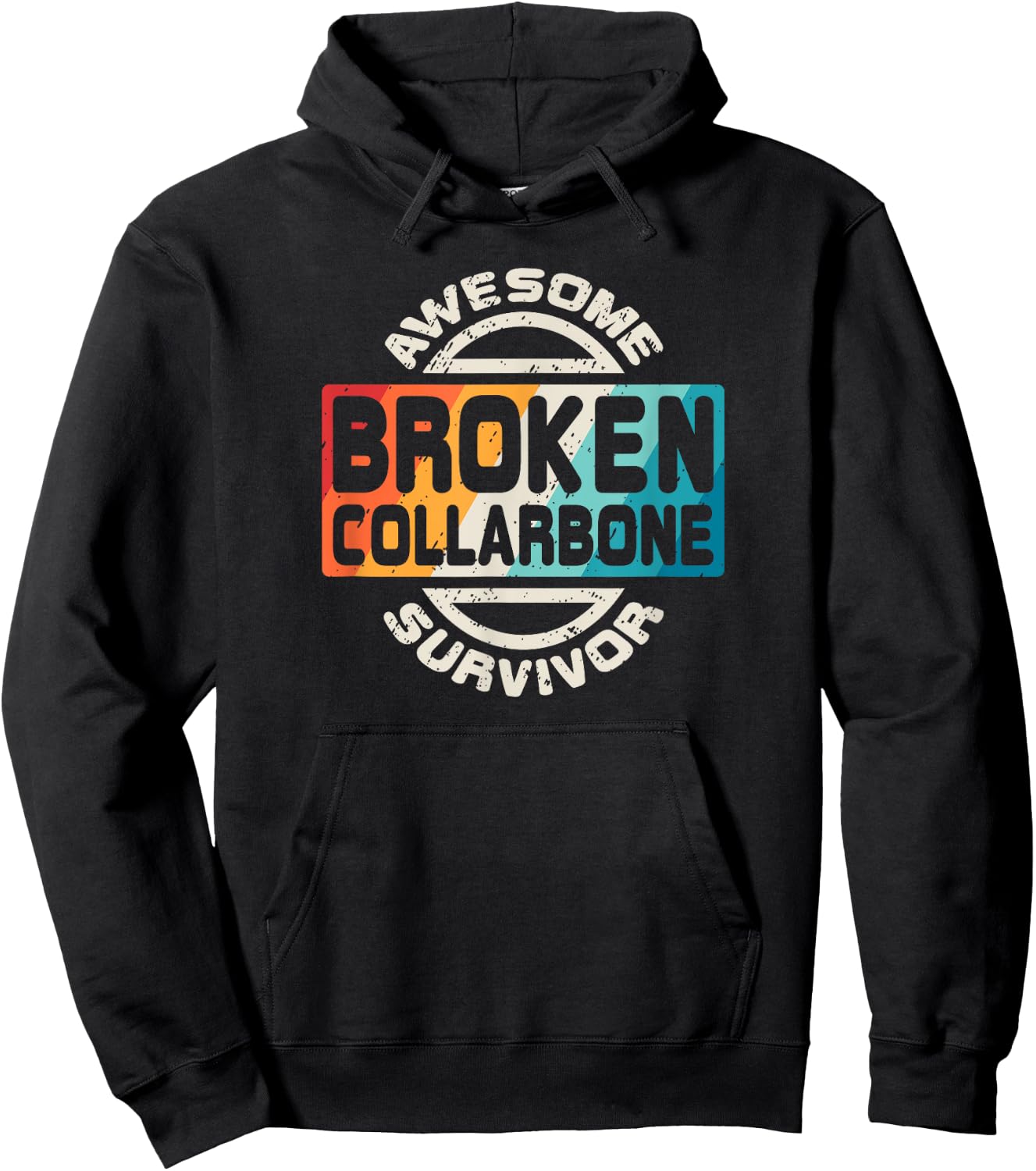 Broken Collarbone T Shirt Get Well Soon Retro Gift Hoodie - Hoodie | Black