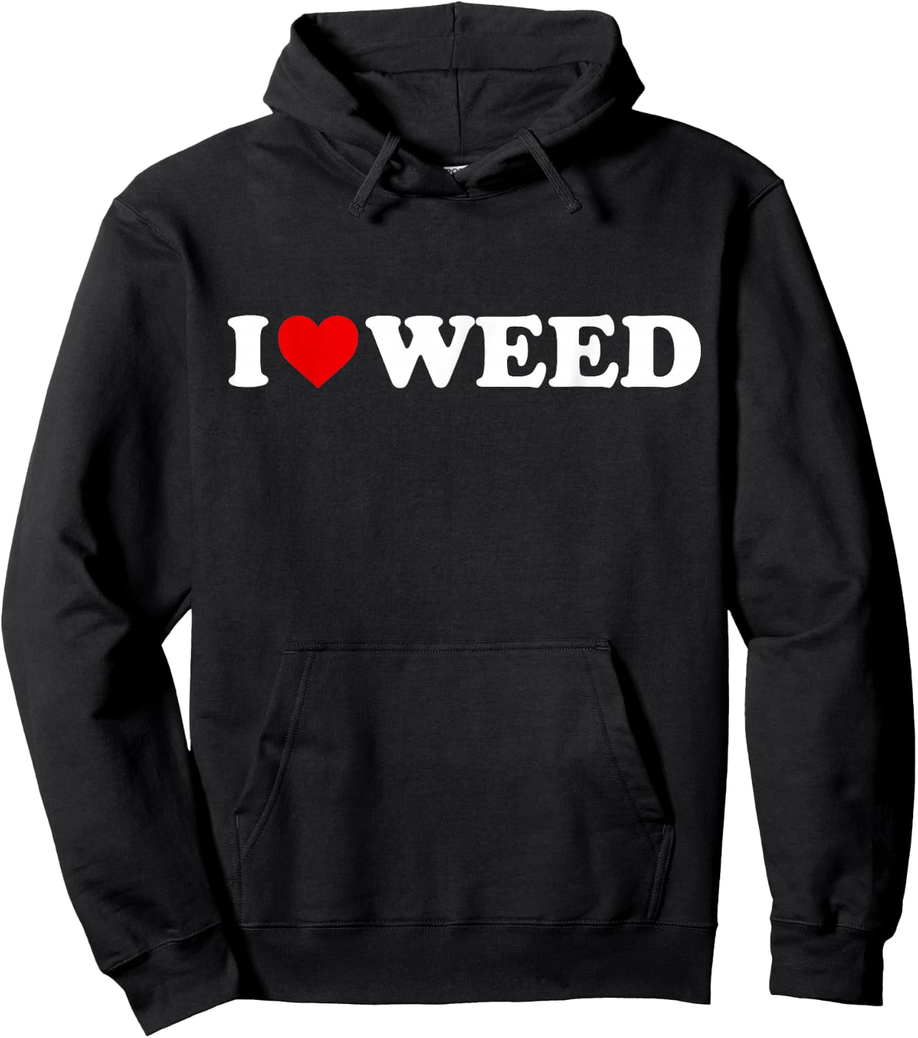 I Love Weed - Heart Hoodie - Hoodie | Black