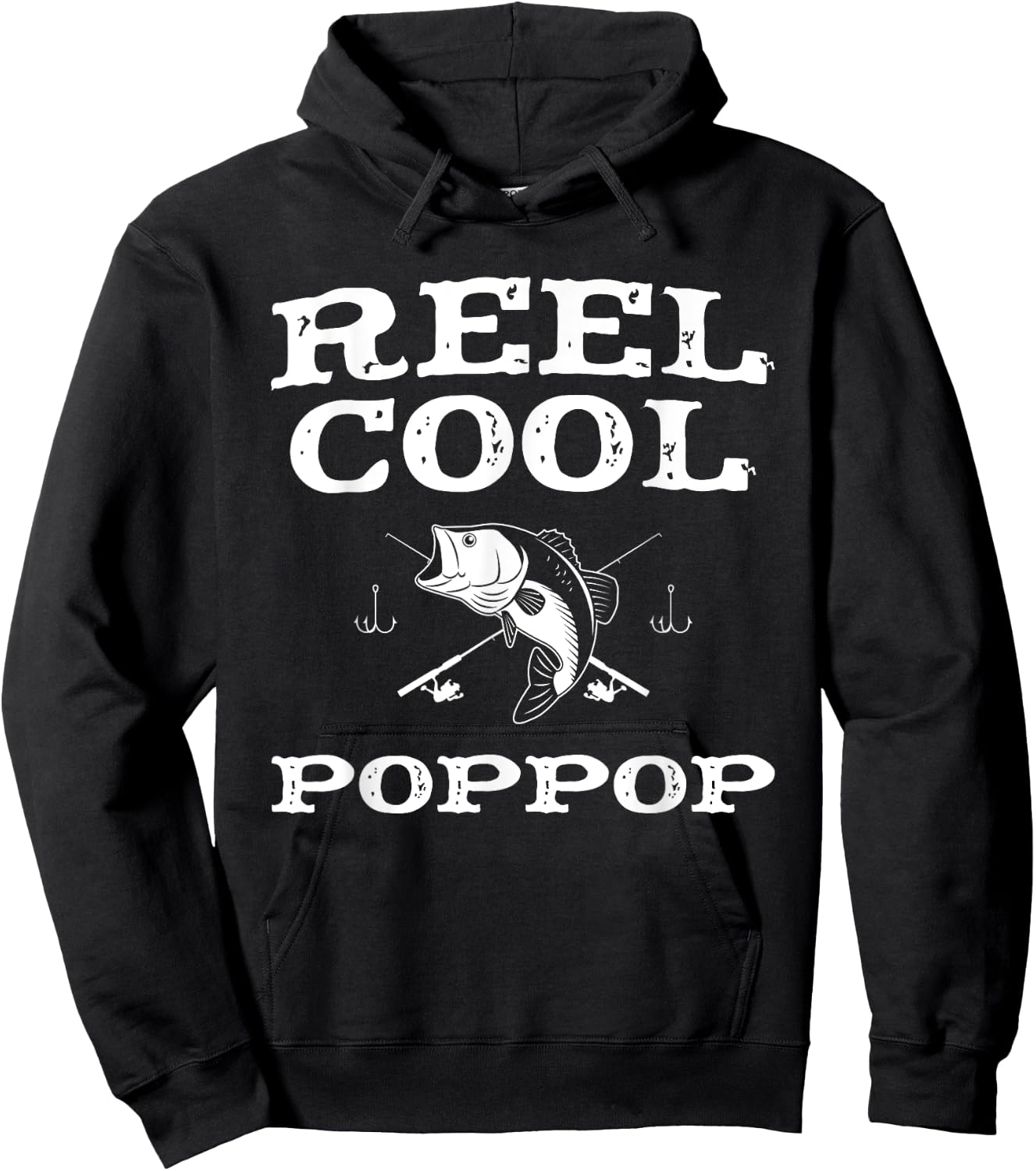 Reel Cool Pop-Pop Fishing Fisherman Funny Grandpa PopPop Hoodie - Hoodie | Black