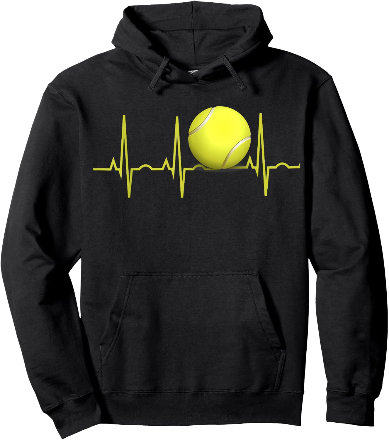 Kids Tennis Heartbeat Shirt Tennis for Players & Coaches 10 Heather Blue Hoodie - Hoodie | Black
