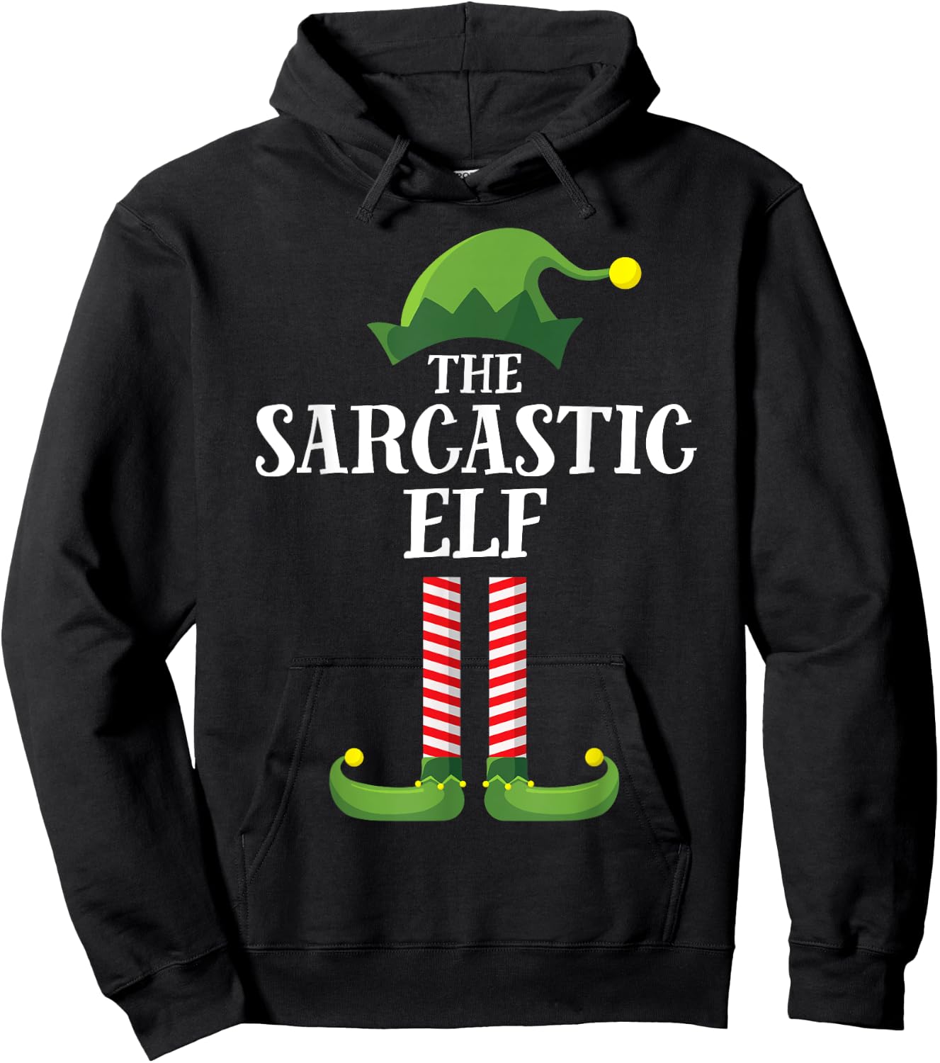 Sarcastic Elf Matching Family Group Christmas Party Hoodie - Hoodie | Black