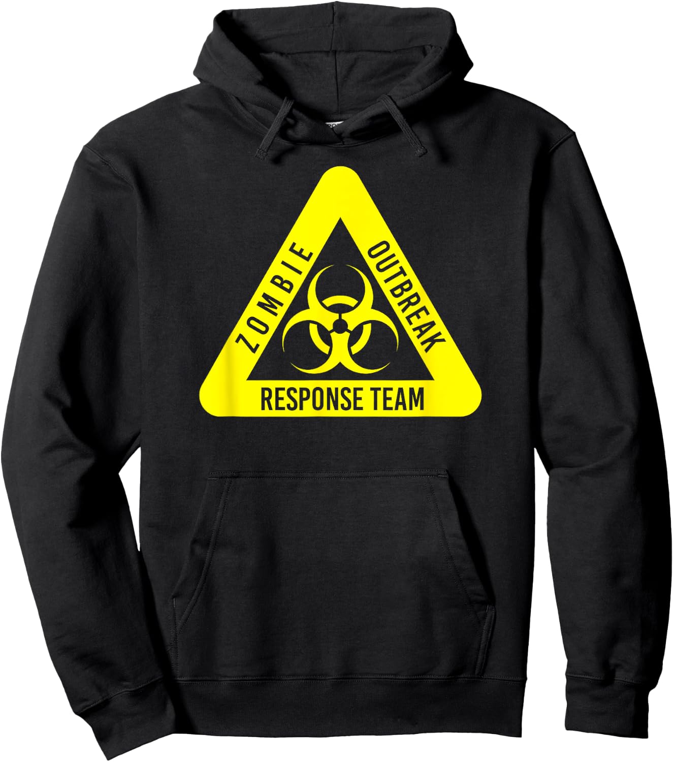 Zombie Outbreak Response Funny Biohazard In Yellow Hoodie - Hoodie | Black
