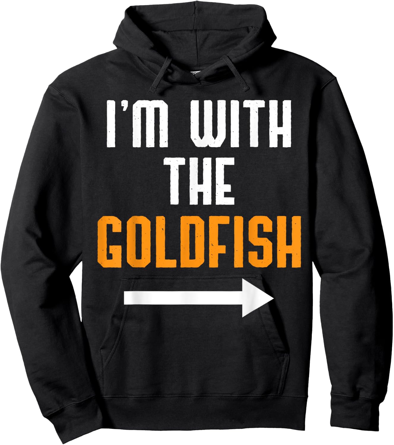 I'm With The Goldfish Shirt Costume Funny Halloween Couple Hoodie - Hoodie | Black