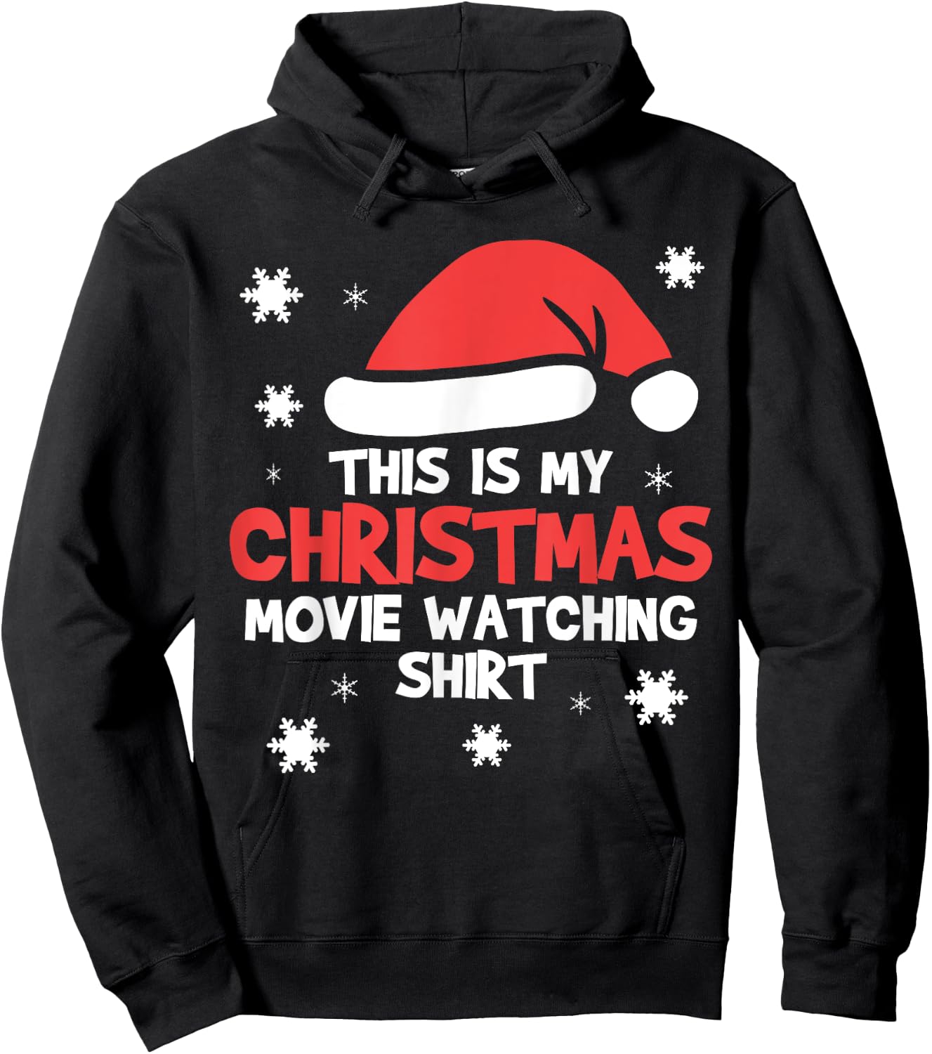 This Is My Christmas Movie Watching Shirt Hoodie - Hoodie | Black