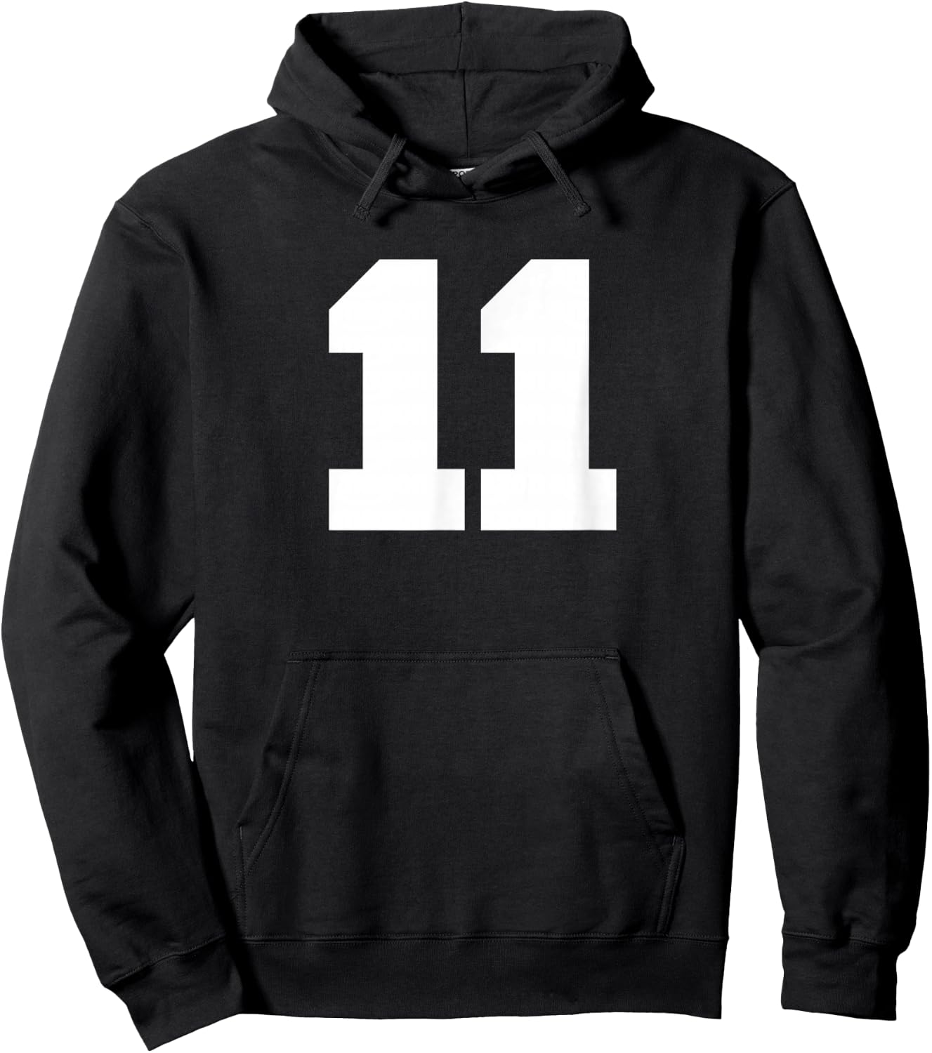 Number 11 Sports Jersey Player #11 Fan FRONT Print Varsity Hoodie - Hoodie | Black