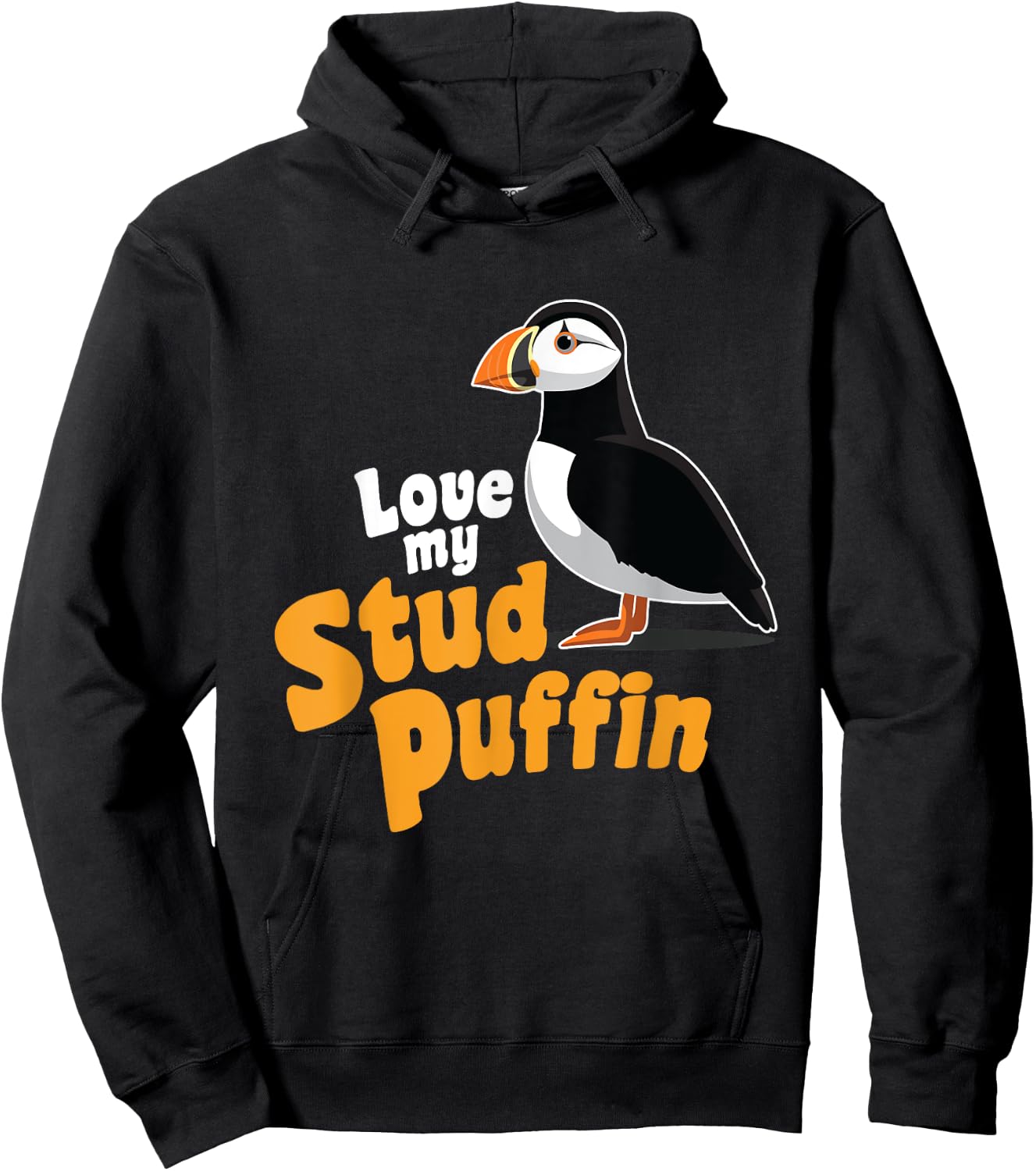 Stud Puffin Love | Cute Animal Gift Zoo Sea Bird Hoodie - Hoodie | Black
