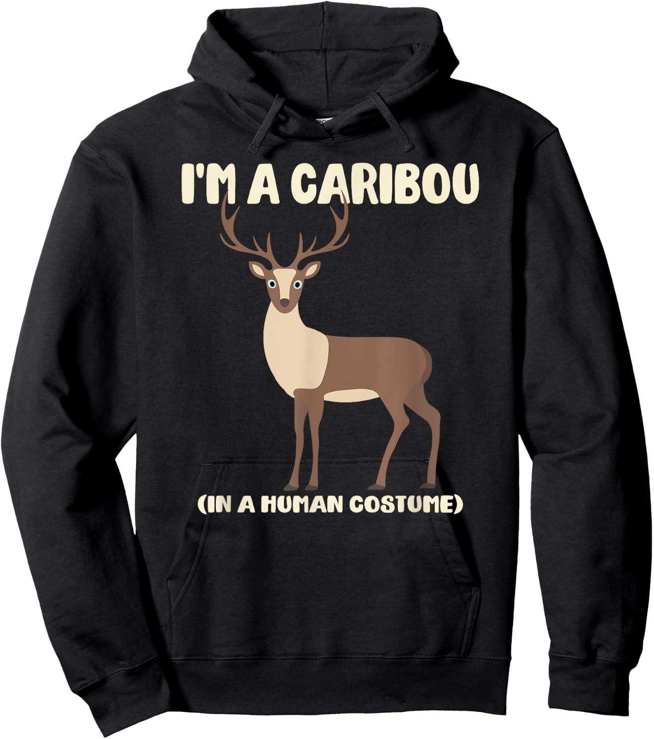 Caribou Human Costume Funny Caribou Hoodie - Hoodie | Black