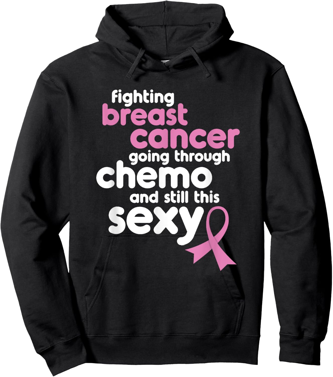Fighting Breast Cancer Meme for Chemo Patients | Funny Gift Hoodie - Hoodie | Black