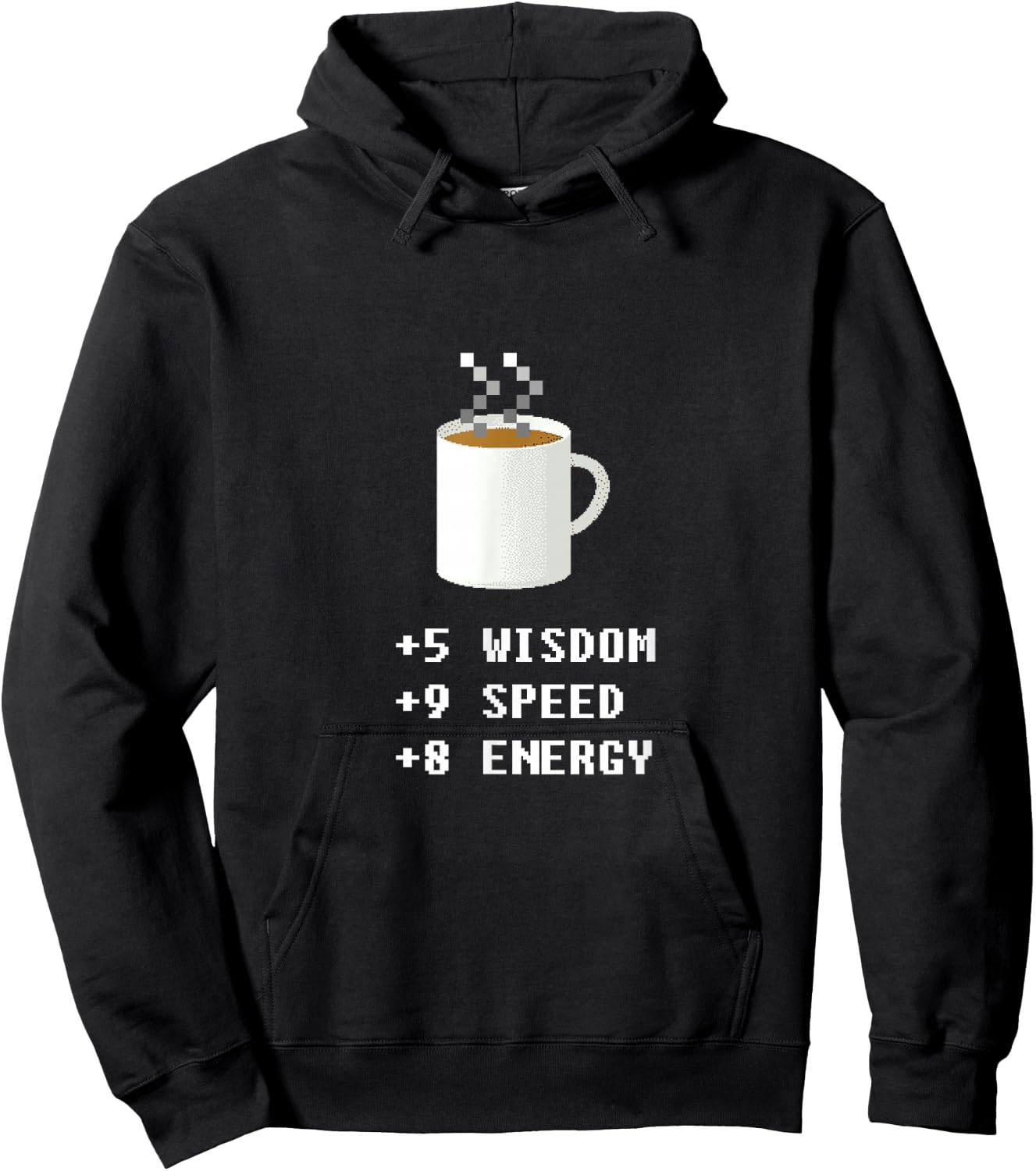 Caffeine Lover 8 Bit Pixel Coffee Gamer Retro Video Game Hoodie - Hoodie | Black