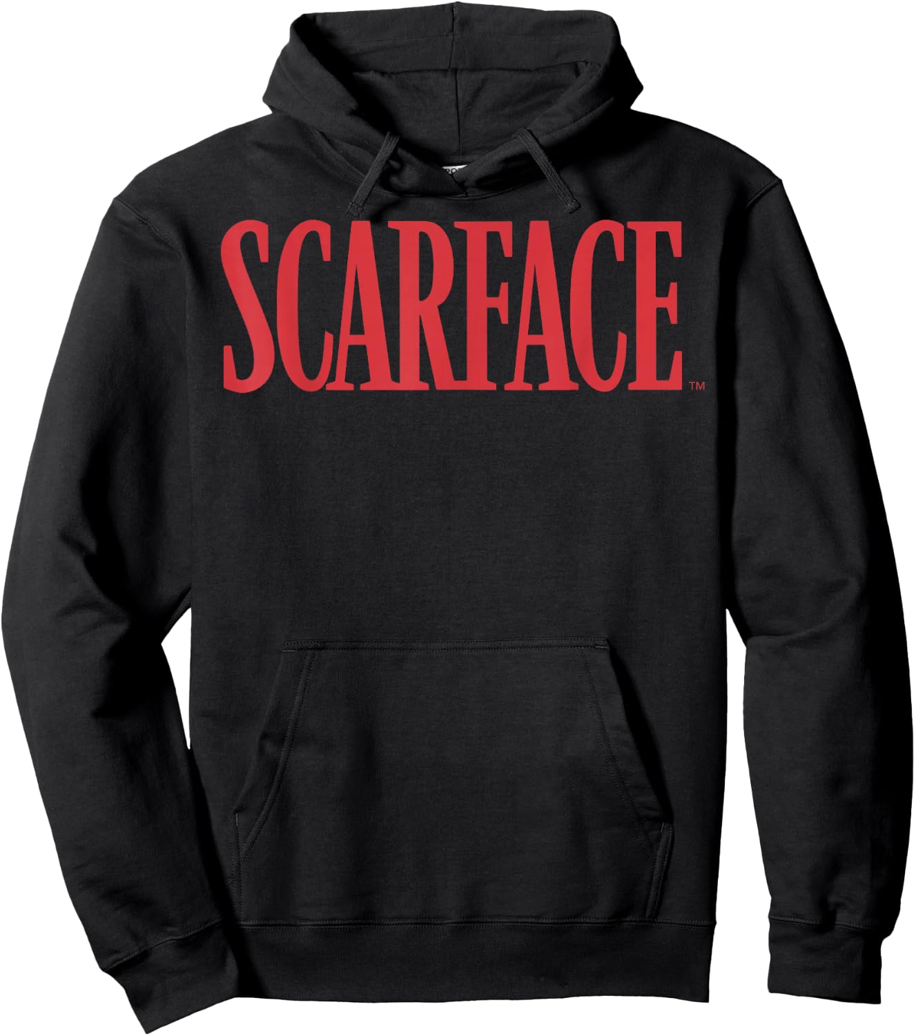 Scarface Bold Red Movie Text Graphic Hoodie - Hoodie | Black