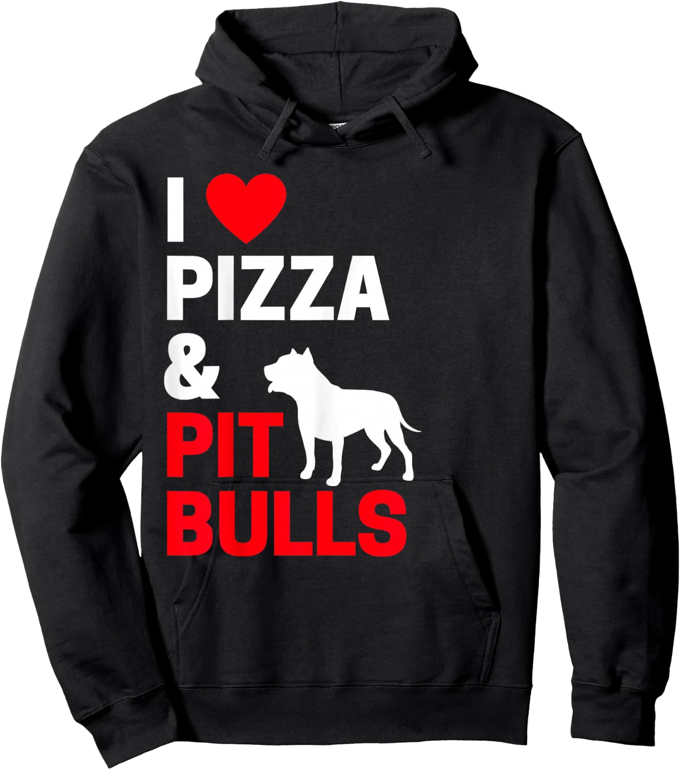 Pitbull Owner Gifts I Love Pizza & Pitbulls Pitbull Owner Hoodie - Hoodie | Black