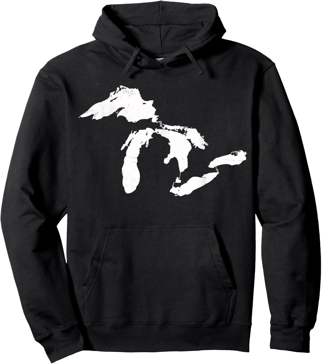 Michigan Map Great Lakes Midwest Mitten Vintage Gift Hoodie - Hoodie | Black