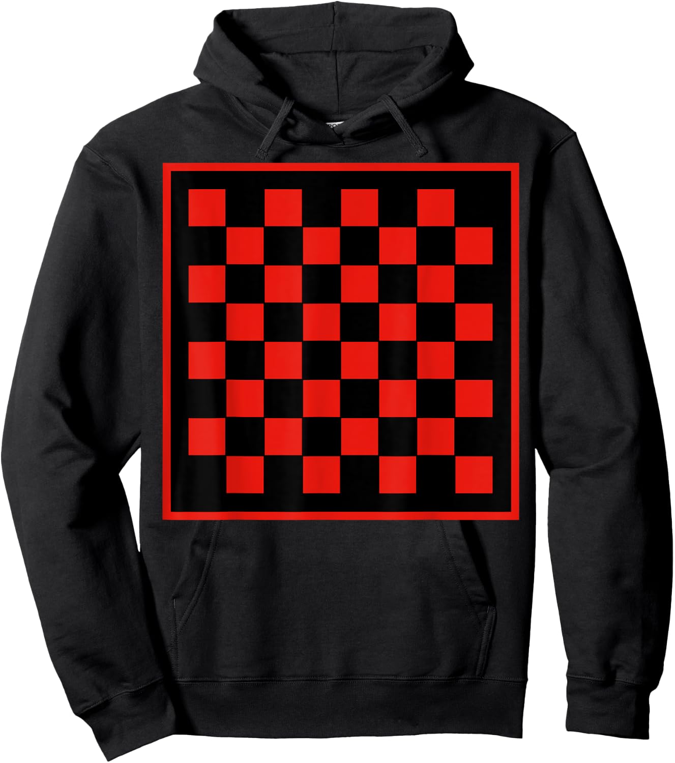 Funny Black & Red Checkerboard Gift Chess Lover Board Game Hoodie - Hoodie | Black