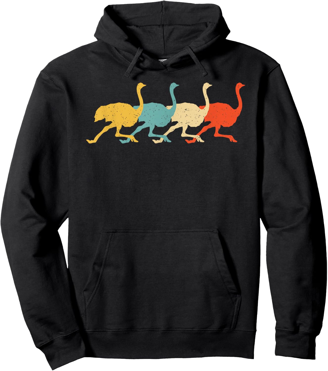 Cassowary Vintage Retro Ostrich Emu Bird Lover 60s 70s Gift Hoodie - Hoodie | Black
