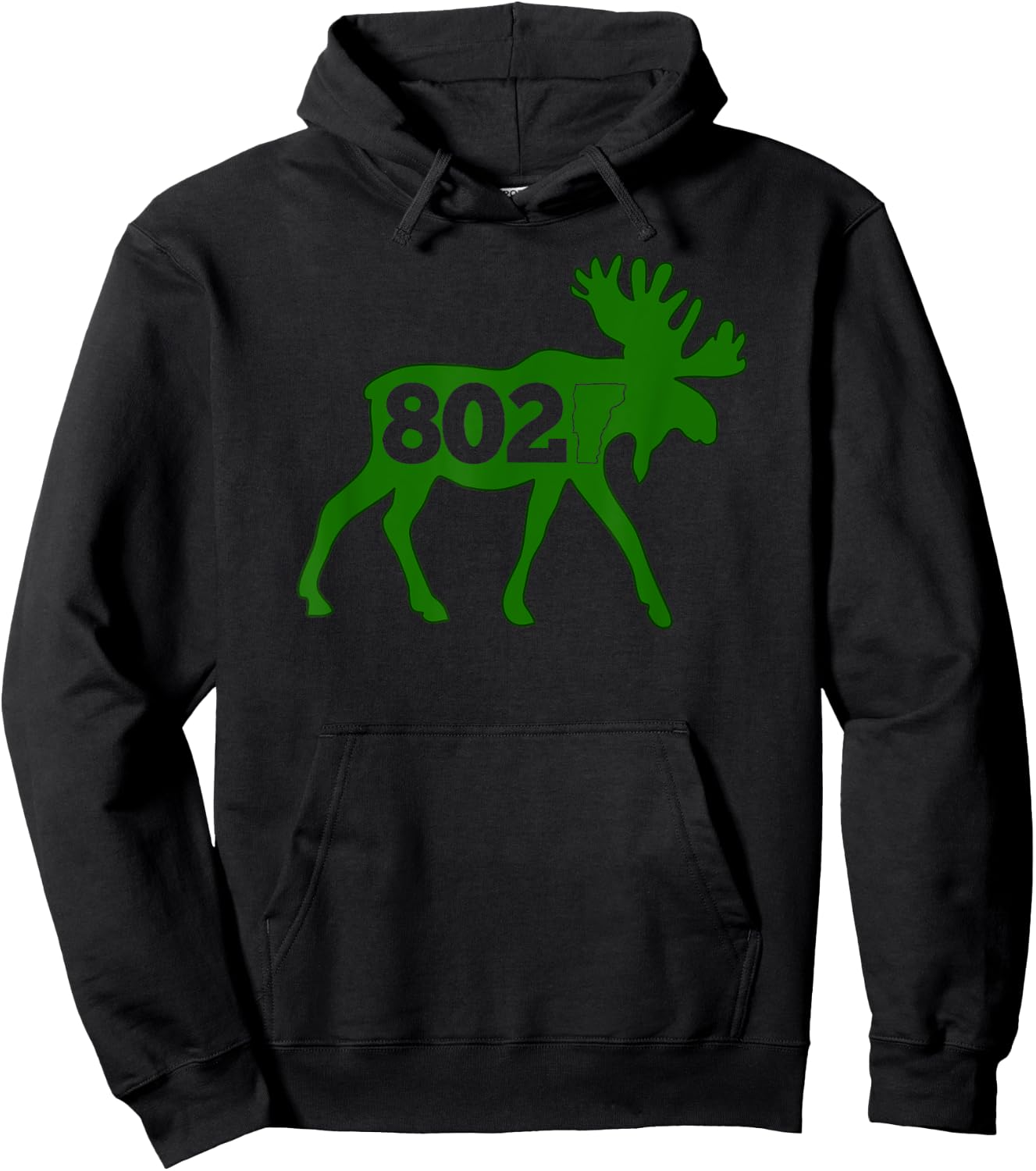 Vermont Moose 802 Vermont Green Mountain State Hoodie - Hoodie | Black