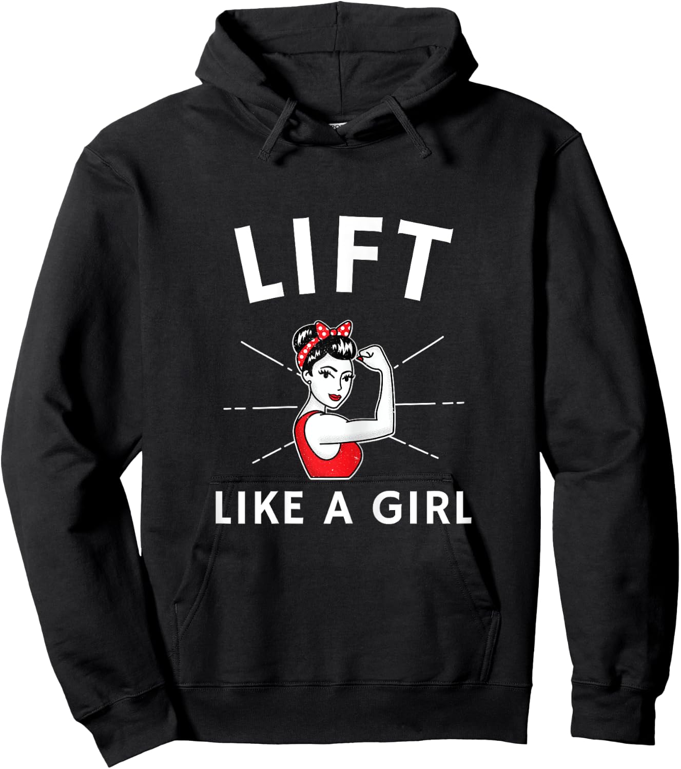 Lift Like a Girl - A Retro Inspired Weight Lifting Hoodie - Hoodie | Black