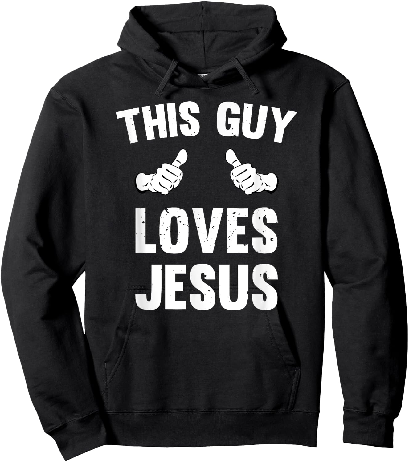 This Guy Loves Jesus Funny Distressed Christianity Hoodie - Hoodie | Black