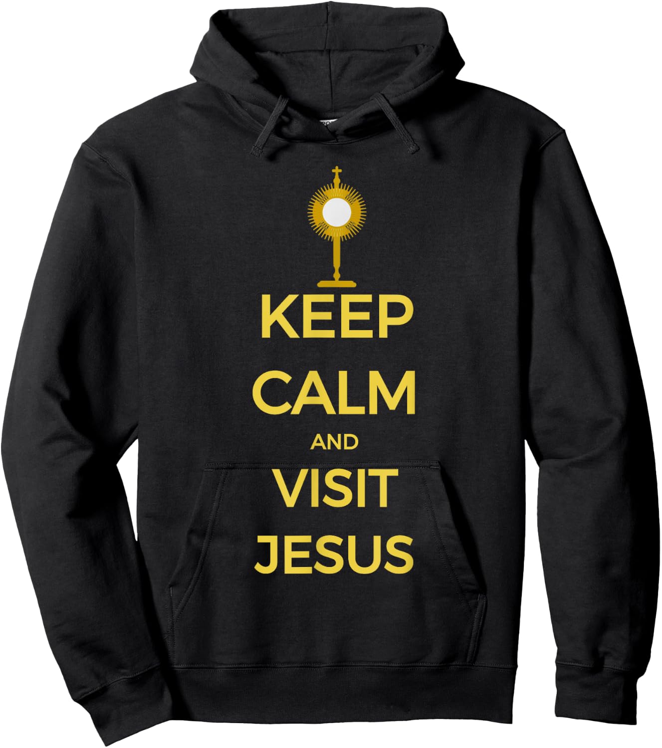 Keep Calm and Visit Jesus Catholic Adoration Hoodie - Hoodie | Black