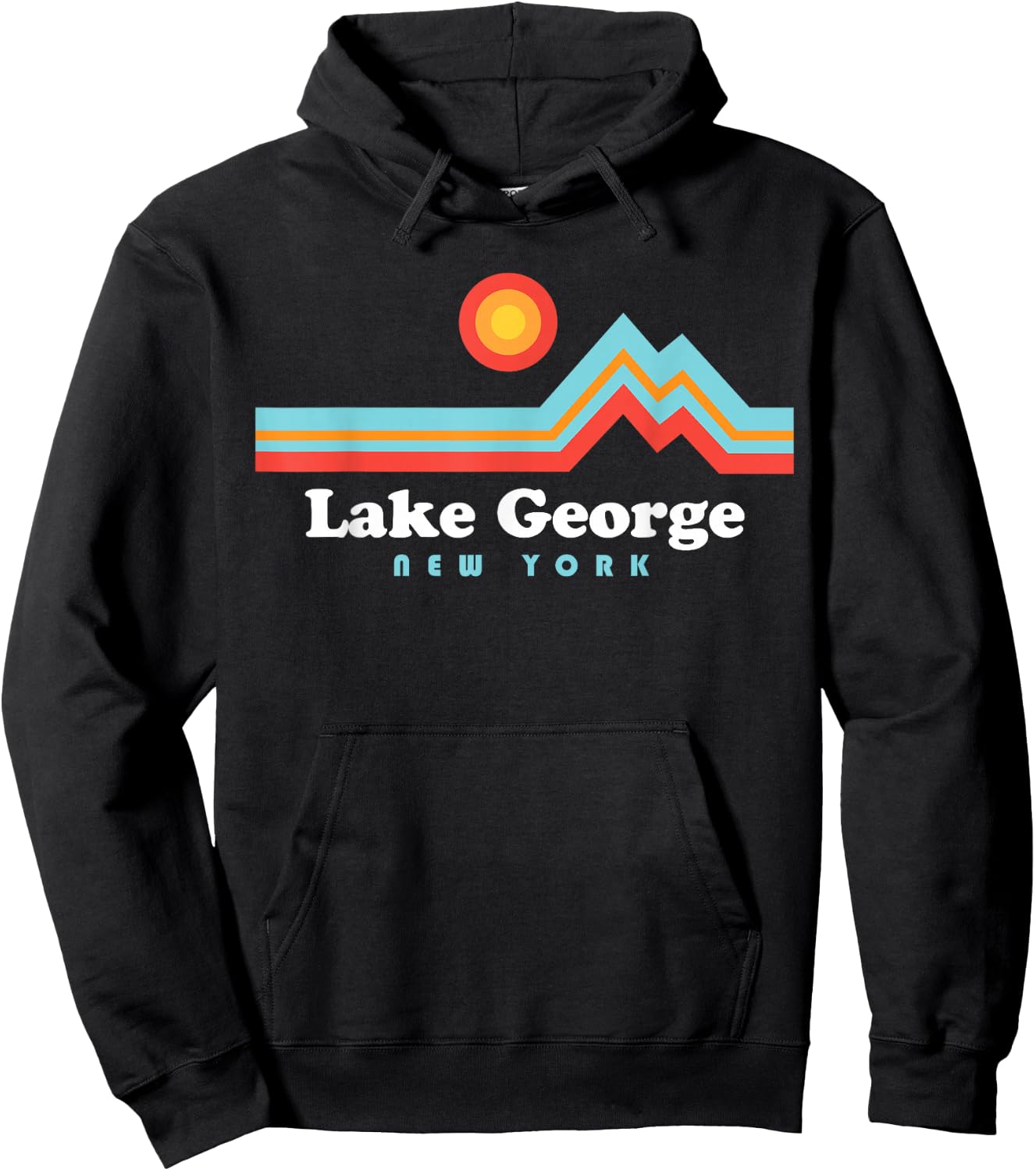 Lake George New York Sunset Mountains Hoodie - Hoodie | Black