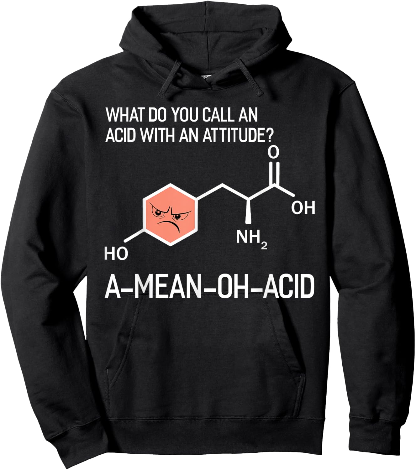 Humor Nerdy Chemistry Gifts-Amino Acid Men Hoodie - Hoodie | Black