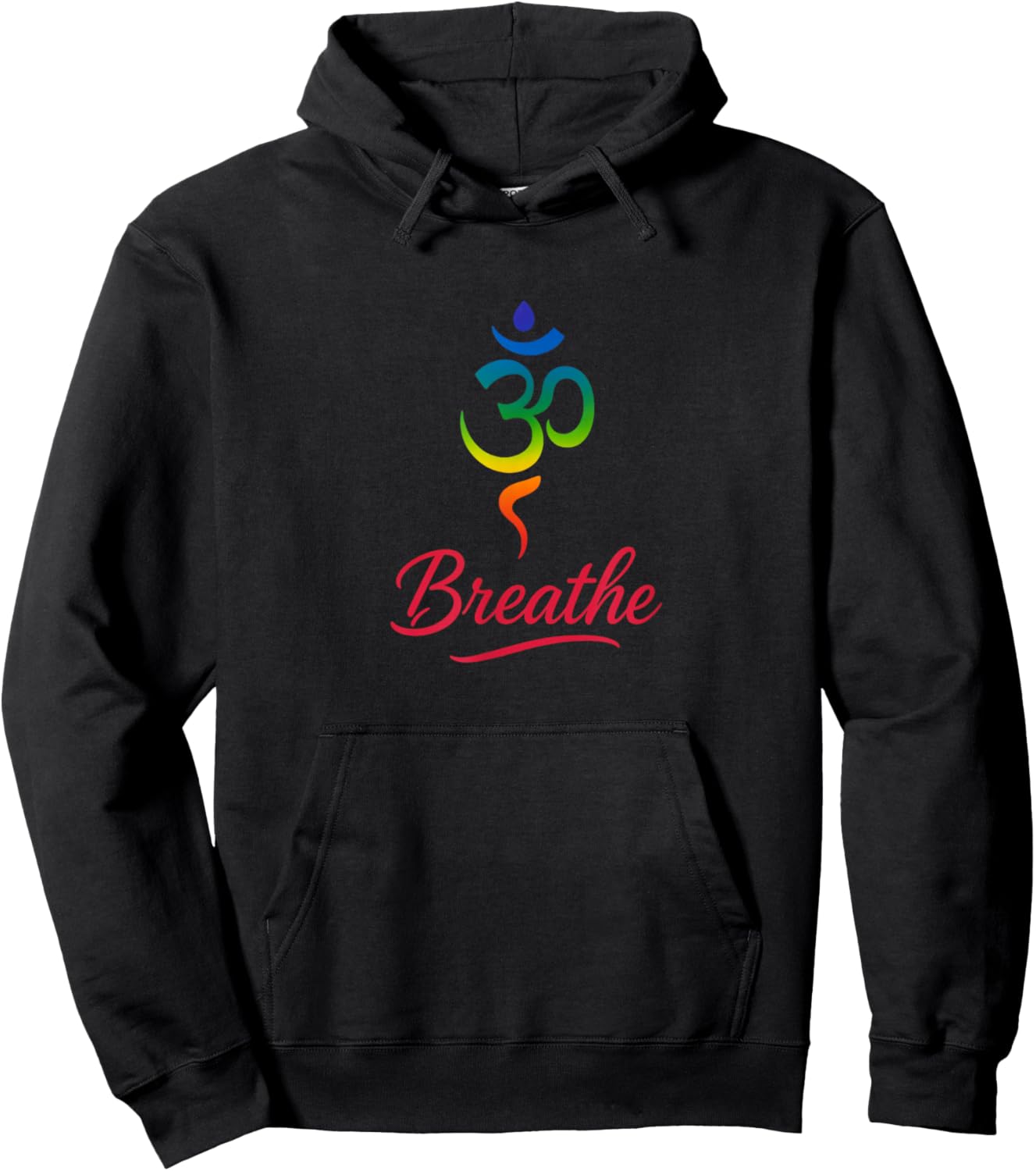 Breathe Chakra Symbol Yoga Meditation Spiritual Hoodie - Hoodie | Black