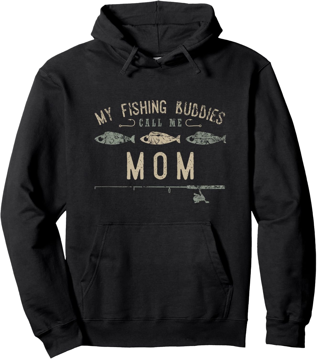 My Fishing Buddies Call Me Mom Shirt, Cute Mother's Day Gift Hoodie - Hoodie | Black