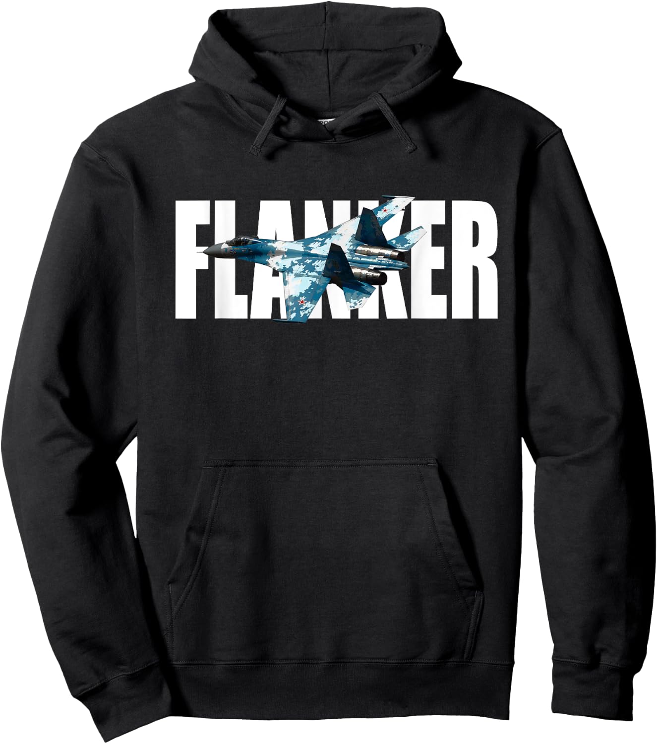 USSR Russian Su-27 SU27 Flanker Fighter Tarpaulin Hoodie - Hoodie | Black
