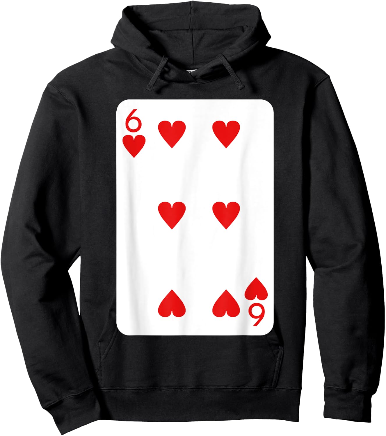 Six Of Hearts Playing Cards Halloween Costume Deck Of Cards Hoodie - Hoodie | Black