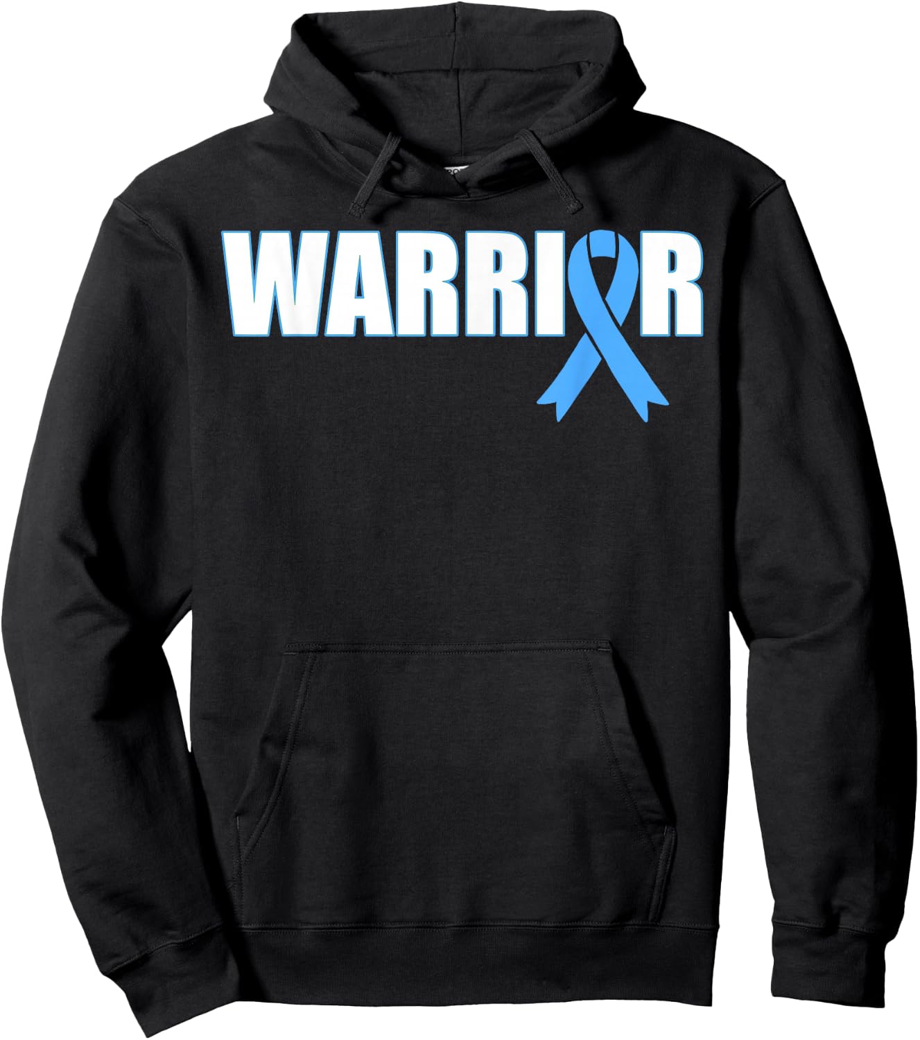 Prostate Cancer Warrior - Light Blue Ribbon Hoodie - Hoodie | Black