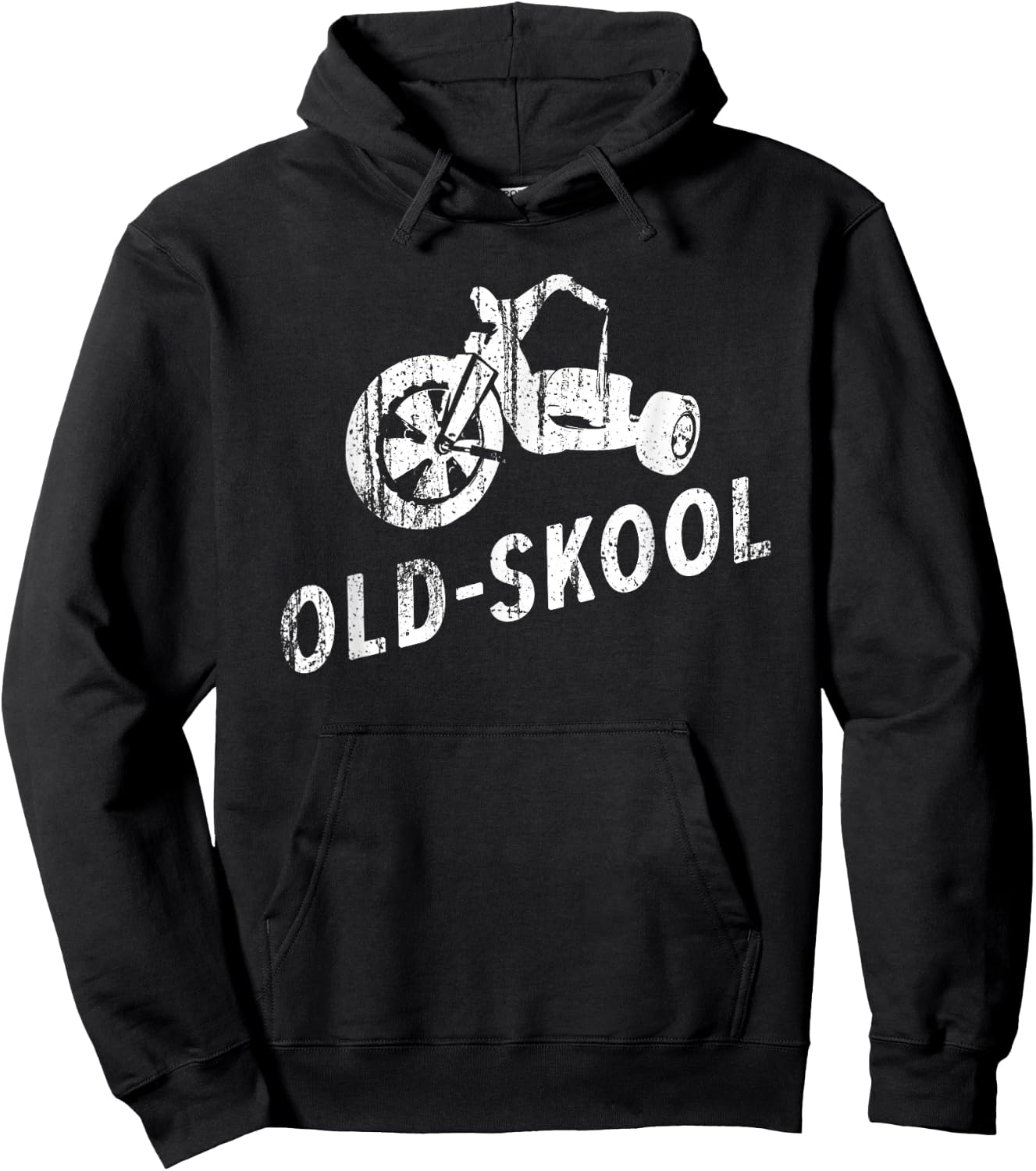 Old Skool Wheels Retro Funny Cool Distressed Shirt Hoodie - Hoodie | Black