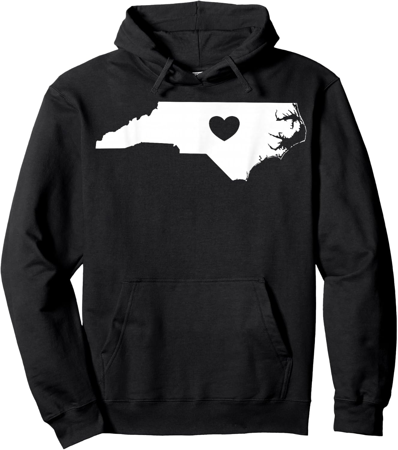 North Carolina Heart State Silhouette Hoodie - Hoodie | Black