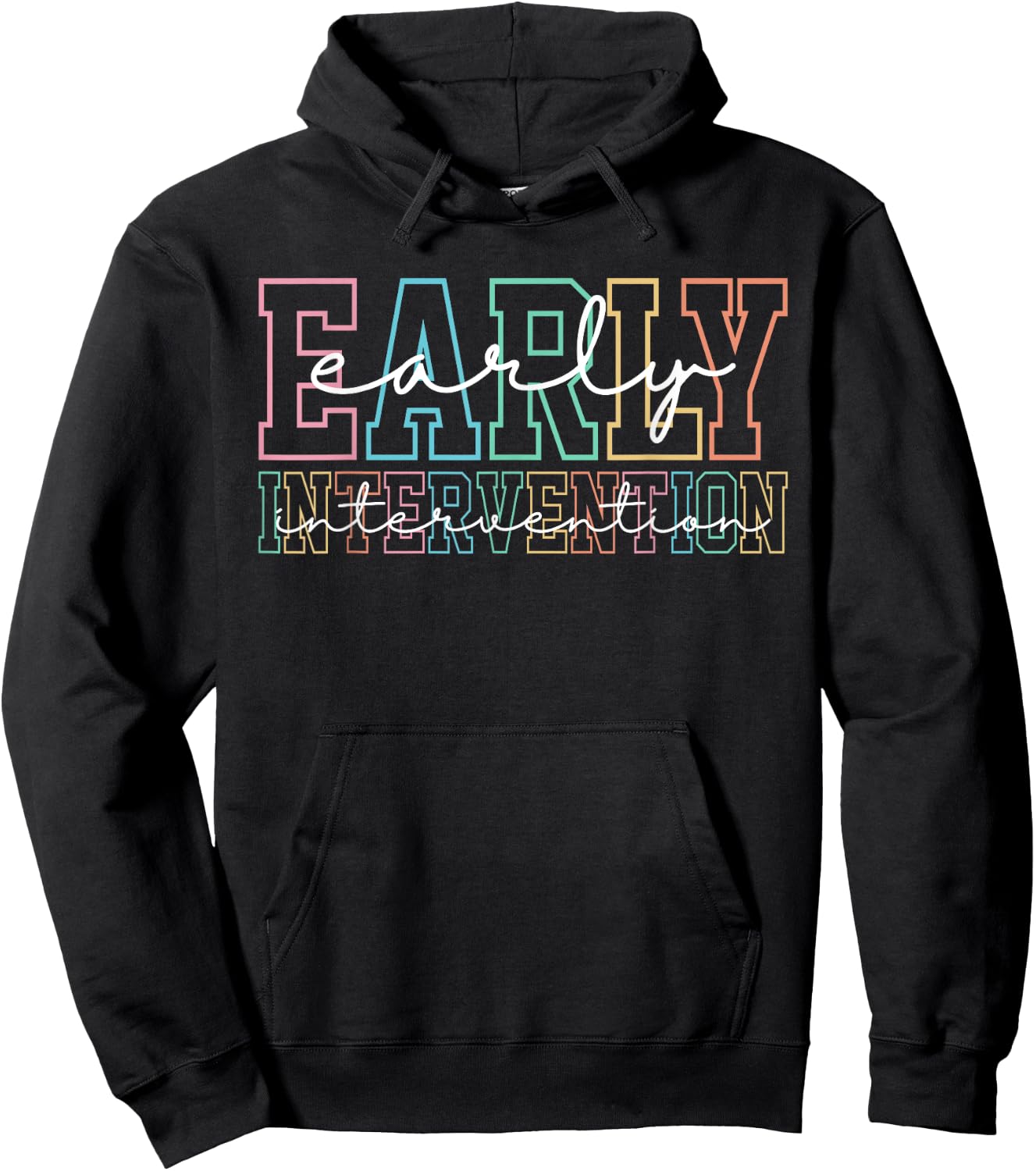 Retro Early Intervention Teacher Intervention Specialist Hoodie - Hoodie | Black