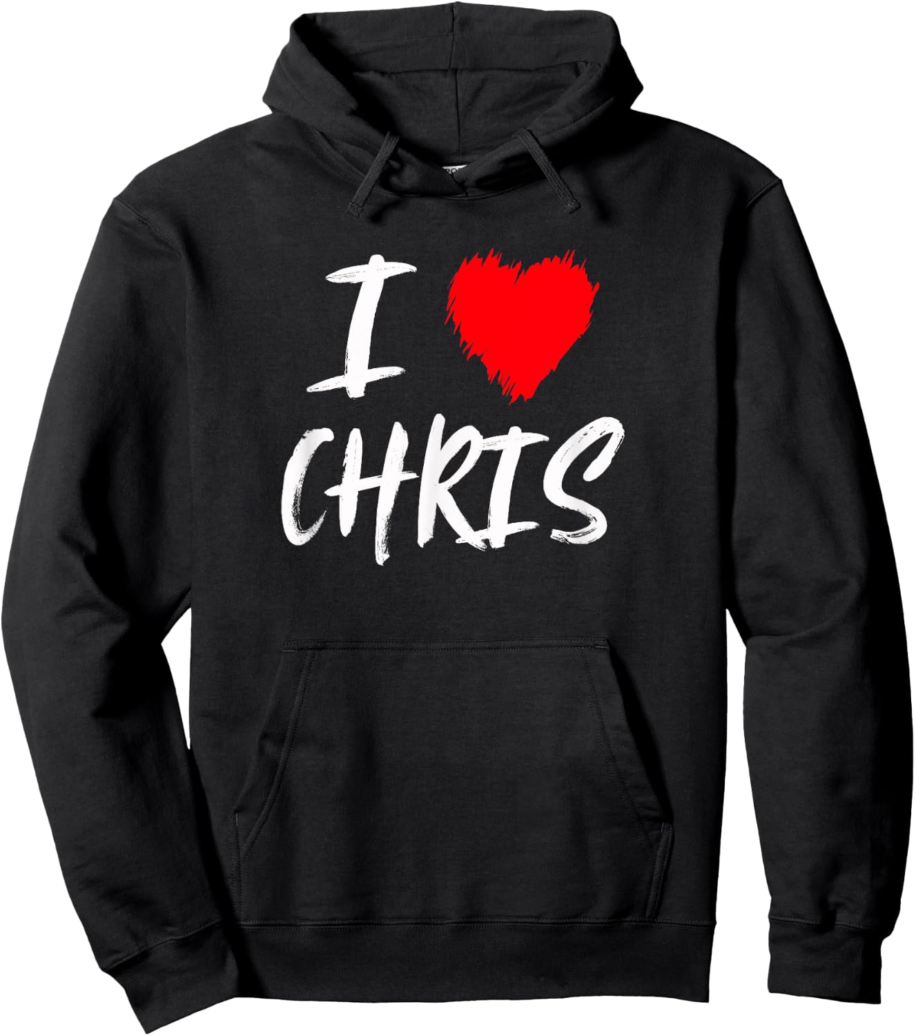 I Love Chris Boyfriend Husband Son Dad Valentine Hoodie - Hoodie | Black
