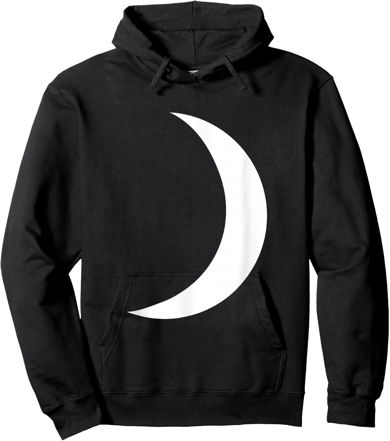 Cool Big White Crescent Moon Astronomy Hoodie - Hoodie | Black