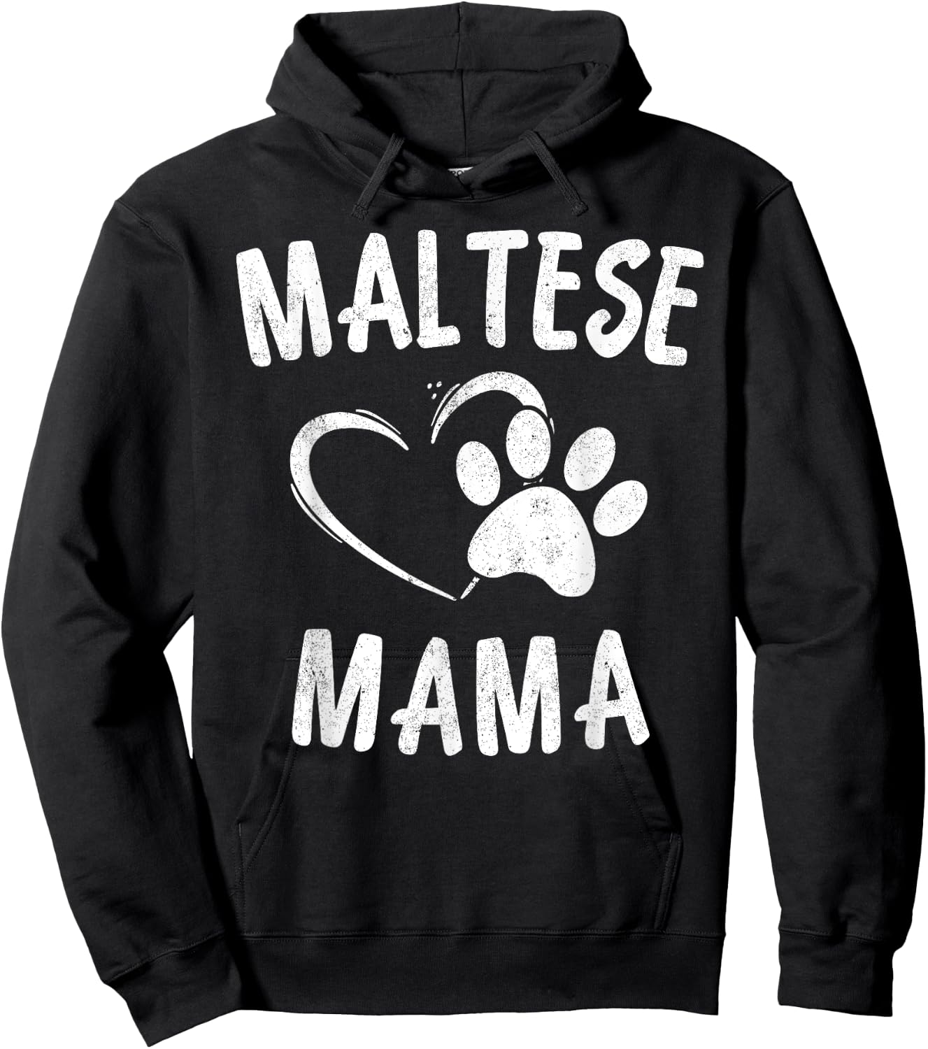 Fun Maltese Mama Gift Pet Lover Apparel Sleeve Dog Mom Women Kids Hoodie - Hoodie | Black