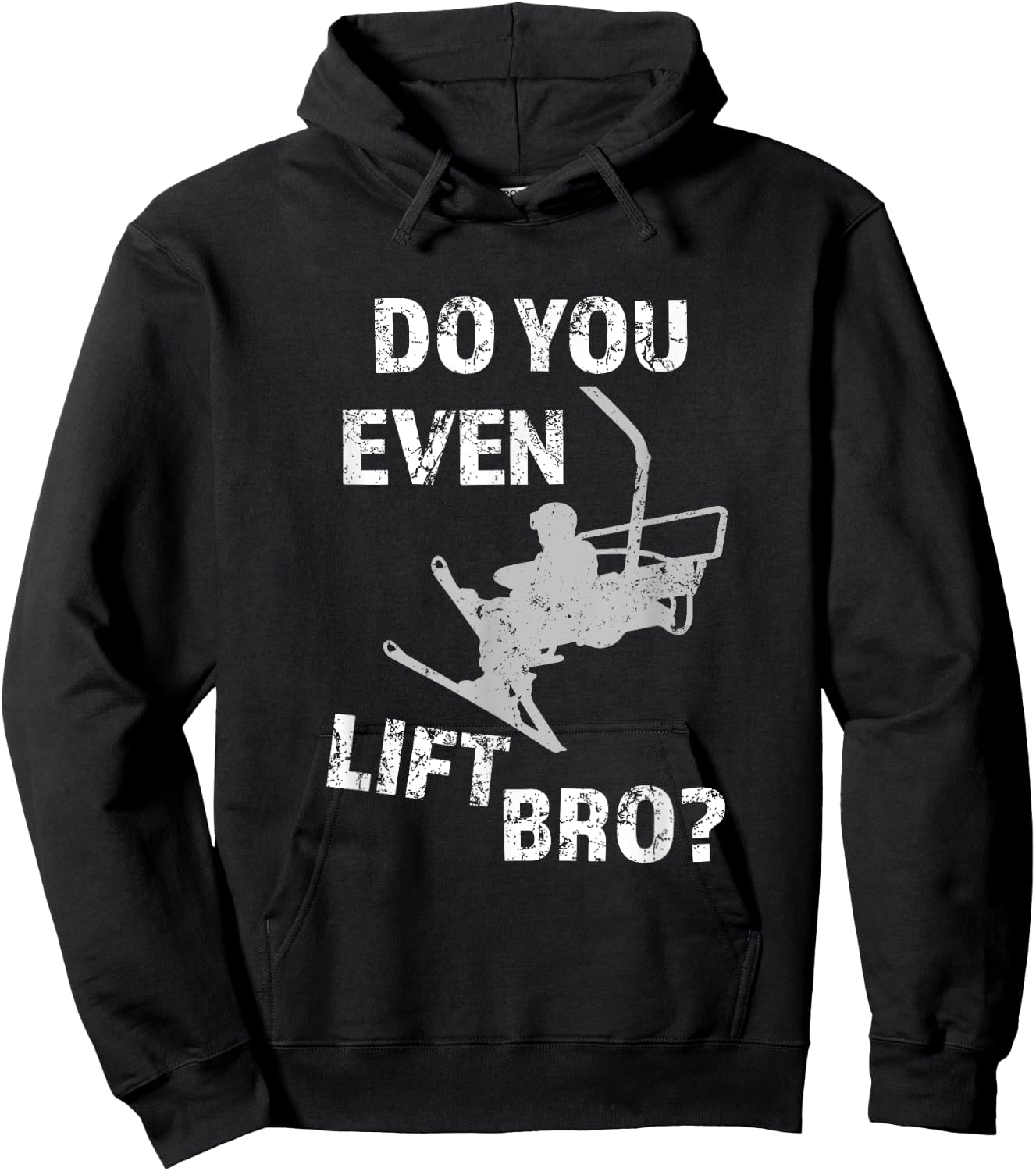 Funny Skiing Do you even lift bro? Mountain Ski Lover Alpine Hoodie - Hoodie | Black