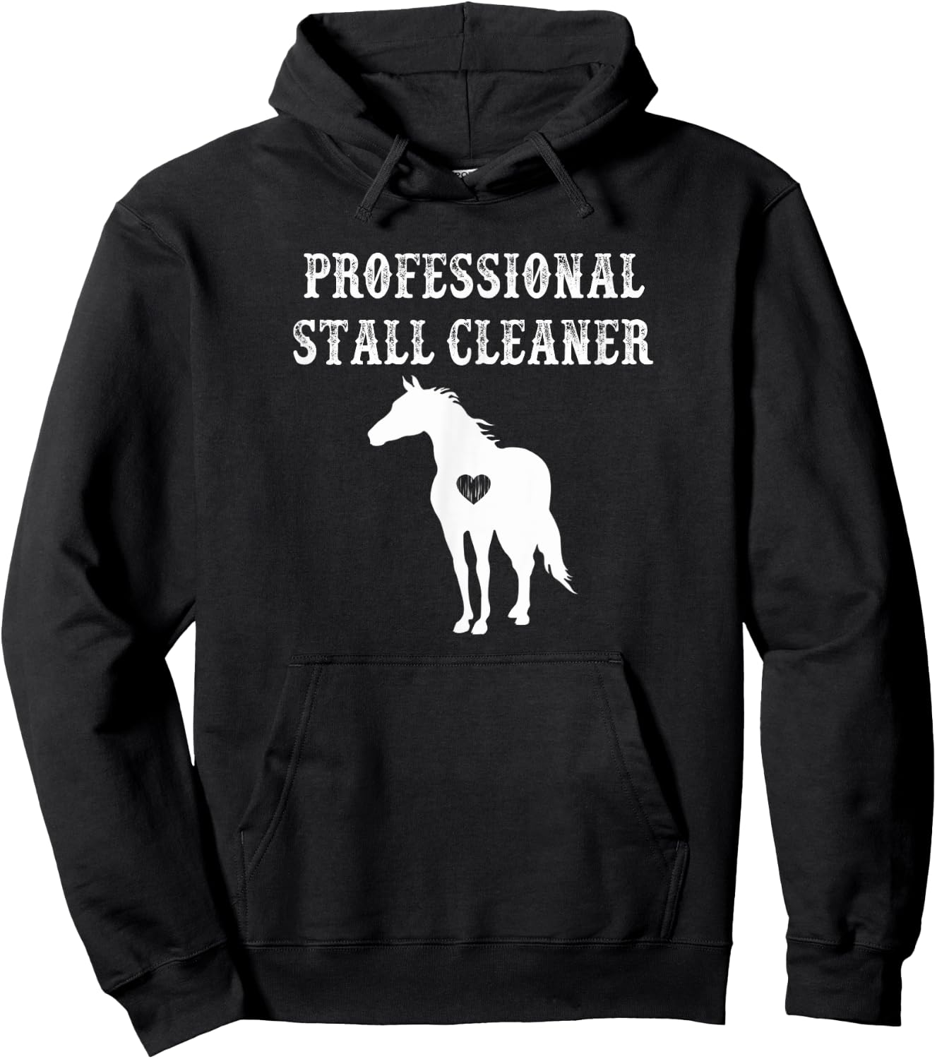 Funny Horse Shirt Professional Stall Cleaner Barn Gift Hoodie - Hoodie | Black