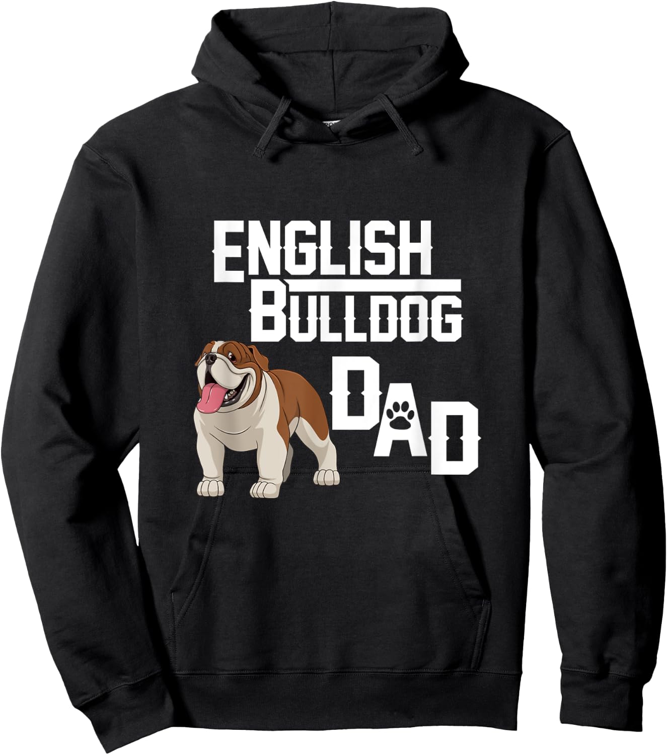 English Bulldog Dad Gift Fathers Day Hoodie - Hoodie | Black