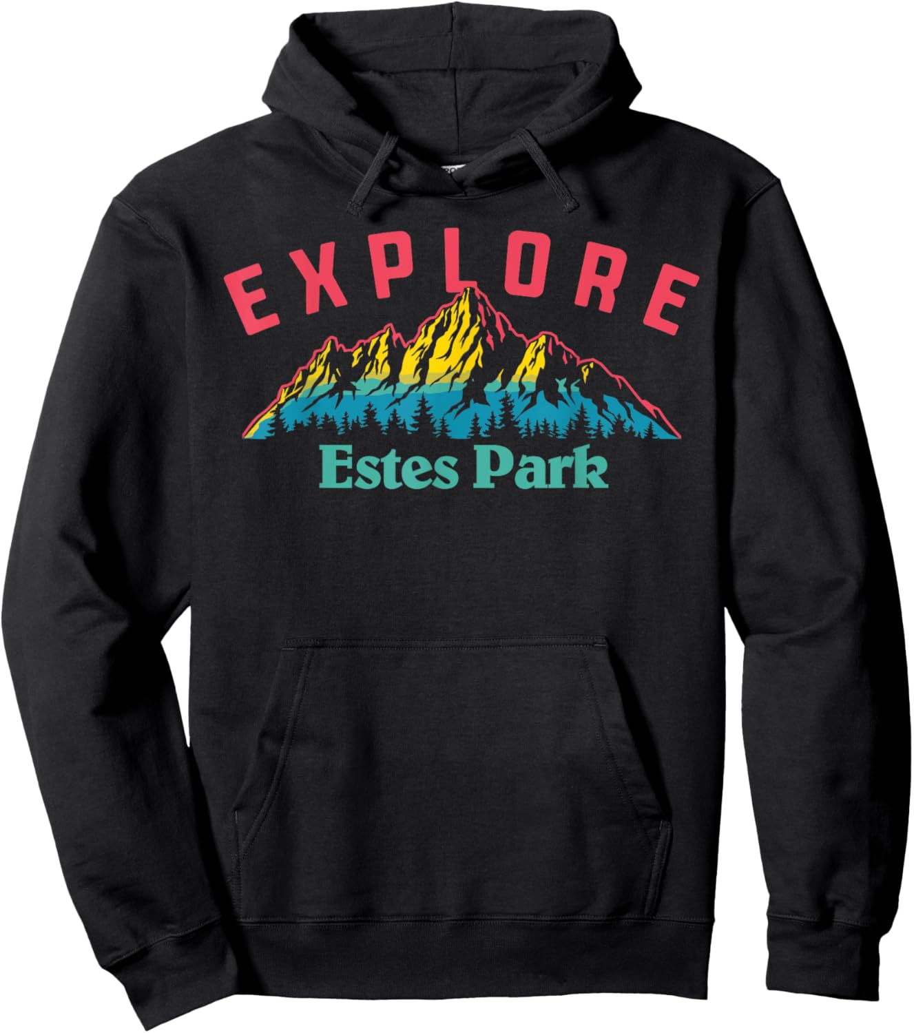 Estes Park Explore! Nature Outdoor Mountains Hoodie - Hoodie | Black