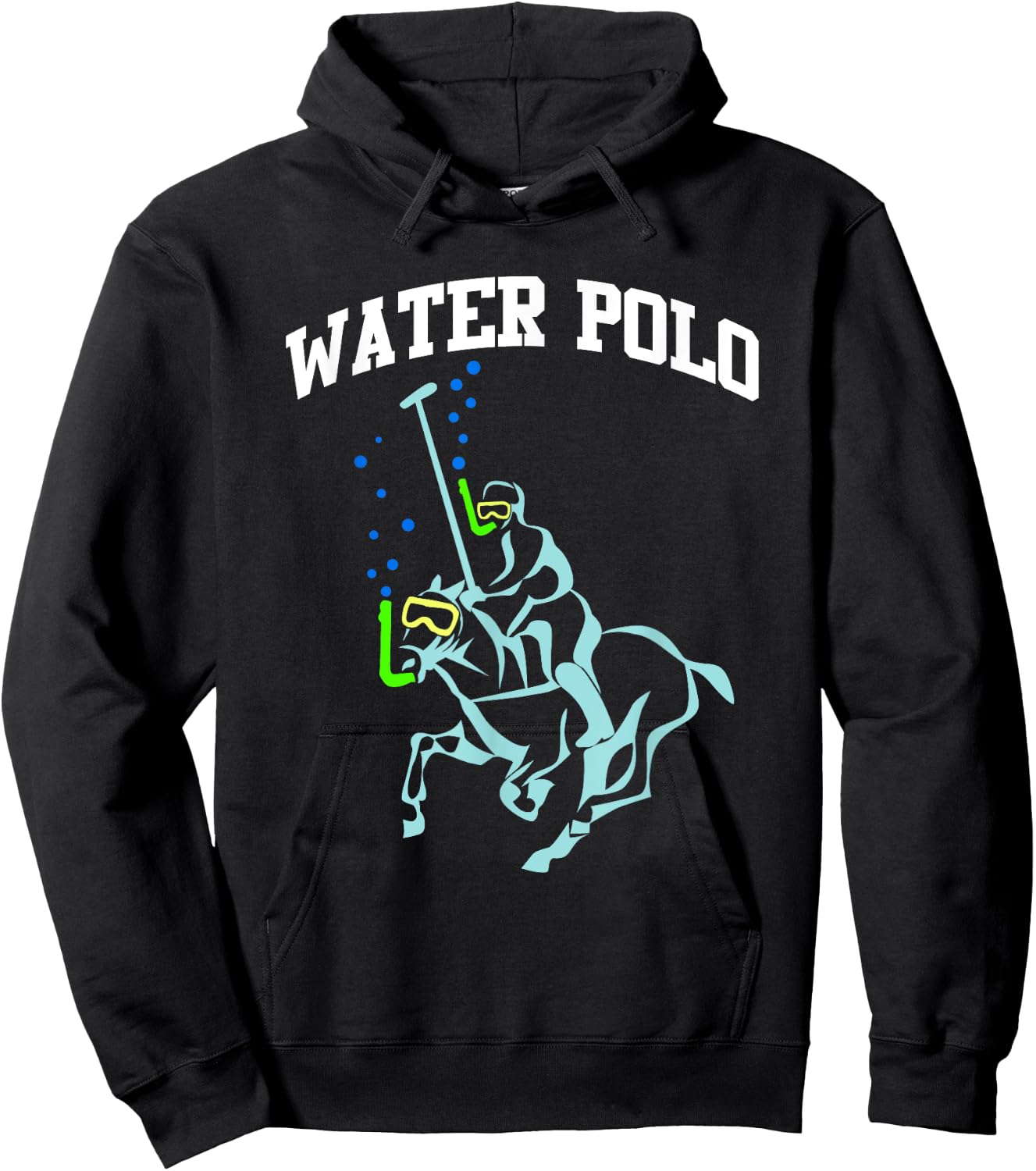 WATER POLO shirt Funny Snorkeling Horse Water Polo Joke Hoodie - Hoodie | Black