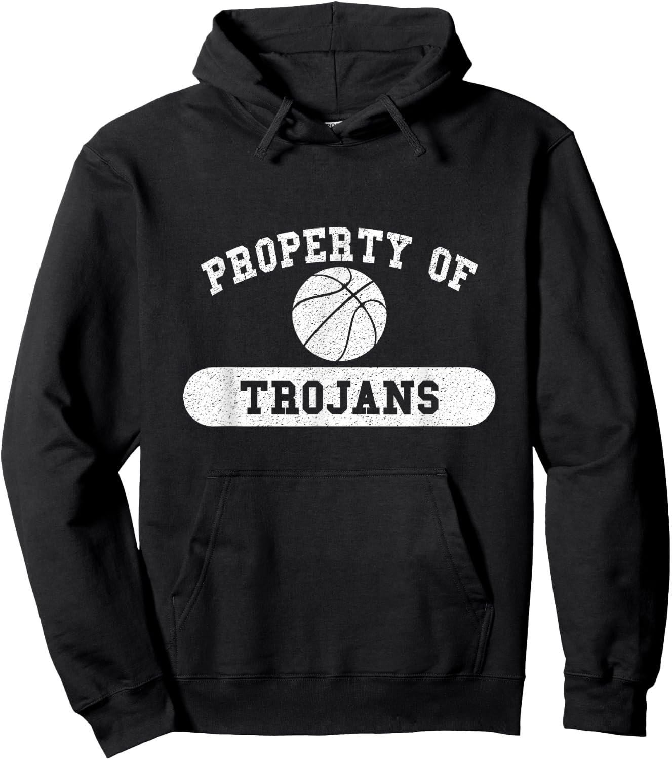 Property of Trojans Basketball Hoodie - Hoodie | Black