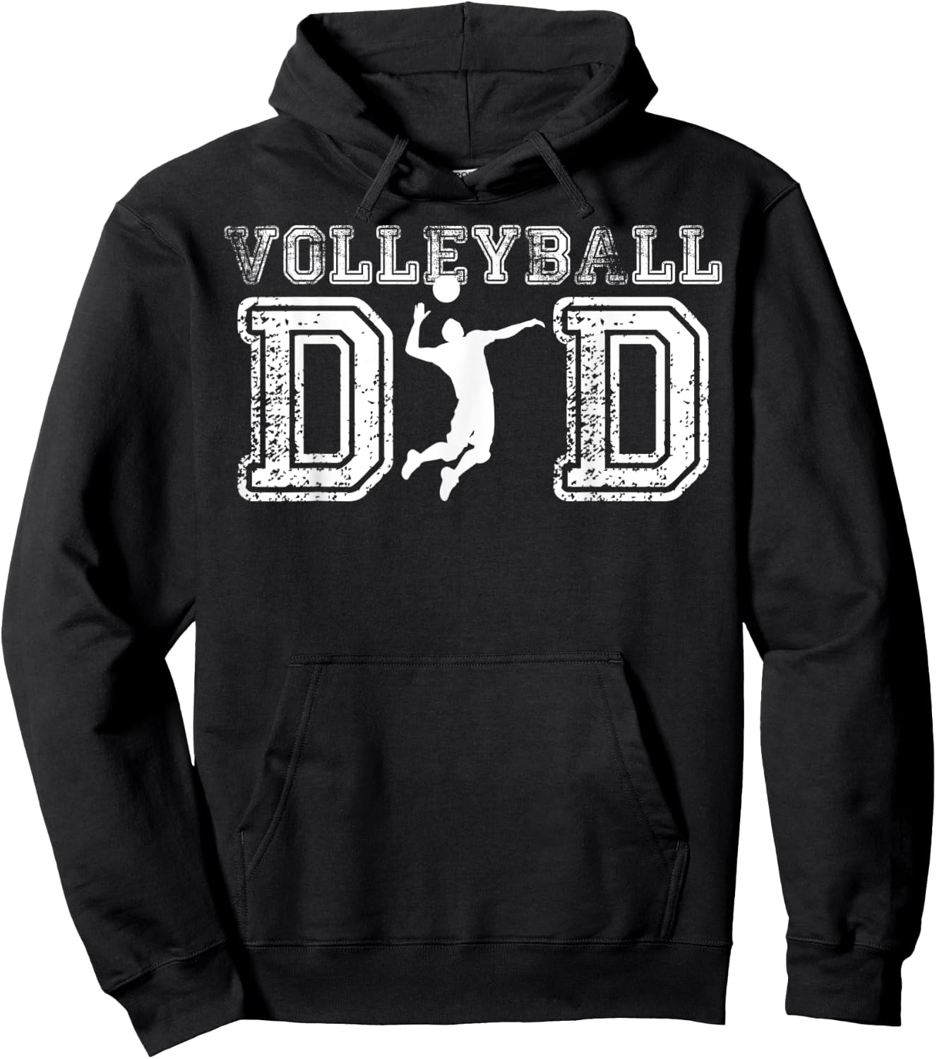 Vintage Volleyball Dad Player Daddy Funny Father's Day Gift Hoodie - Hoodie | Black