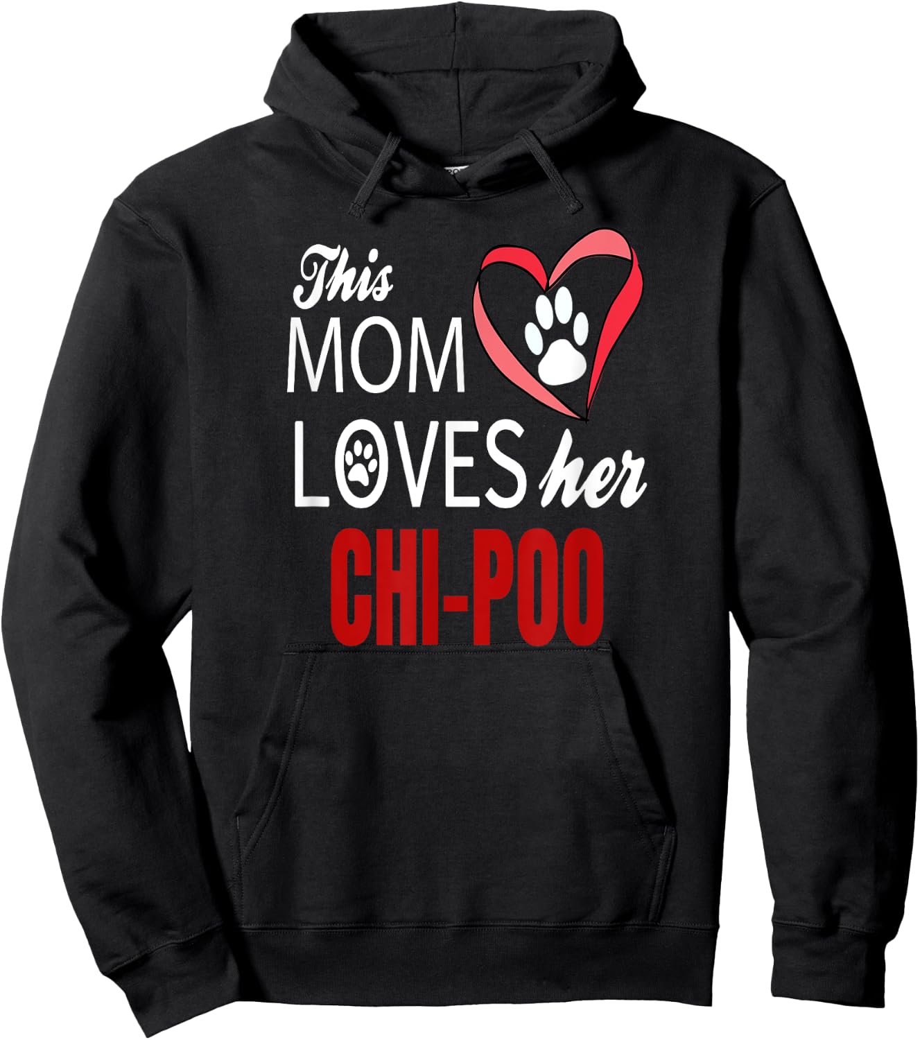 Chi-poo Shirt Mom Love Poodle + Chihuahua Hoodie - Hoodie | Black